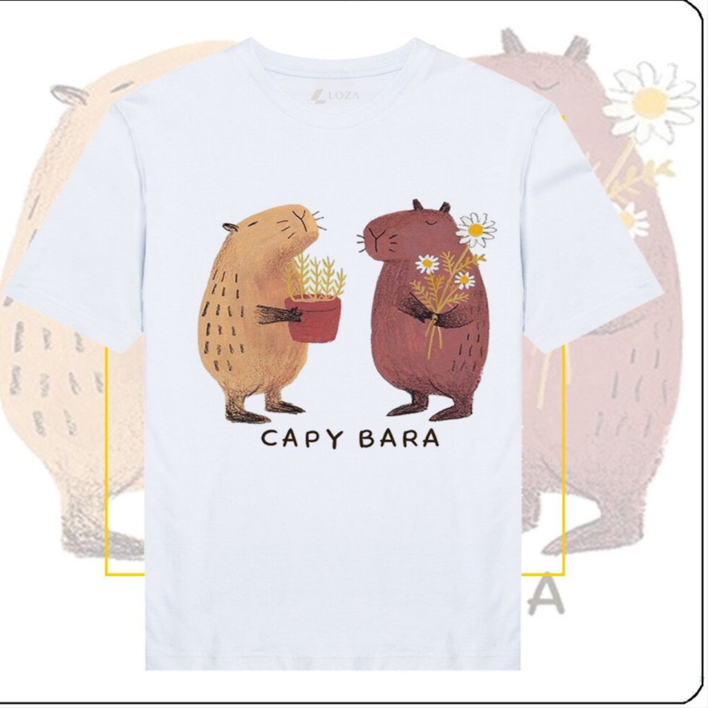Áo thun gia đình  3-4-5 người in hình CapyBara dễ thương - Loza G0196_thumbnail_0