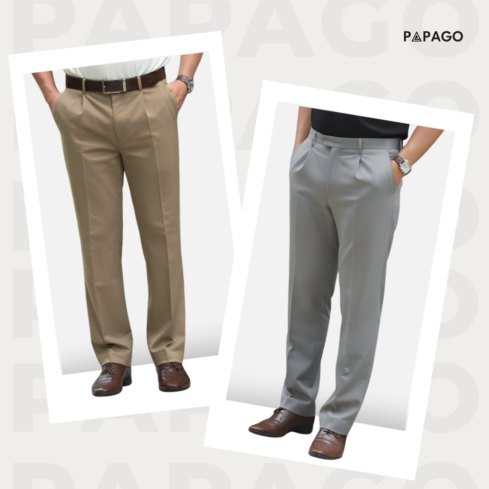 Quần tây nam trung niên PAPAGO, quần âu form suông co giãn nhẹ cho bố - P25QT002_thumbnail_4