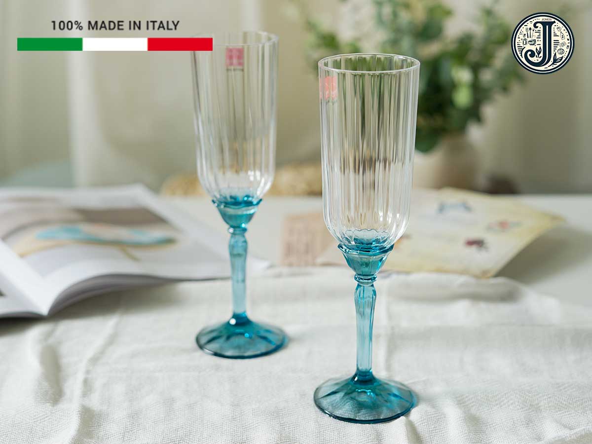 J000197 Florian ly thủy tinh cao cấp sang trọng 210ml màu xanh (sọc)_thumbnail_2