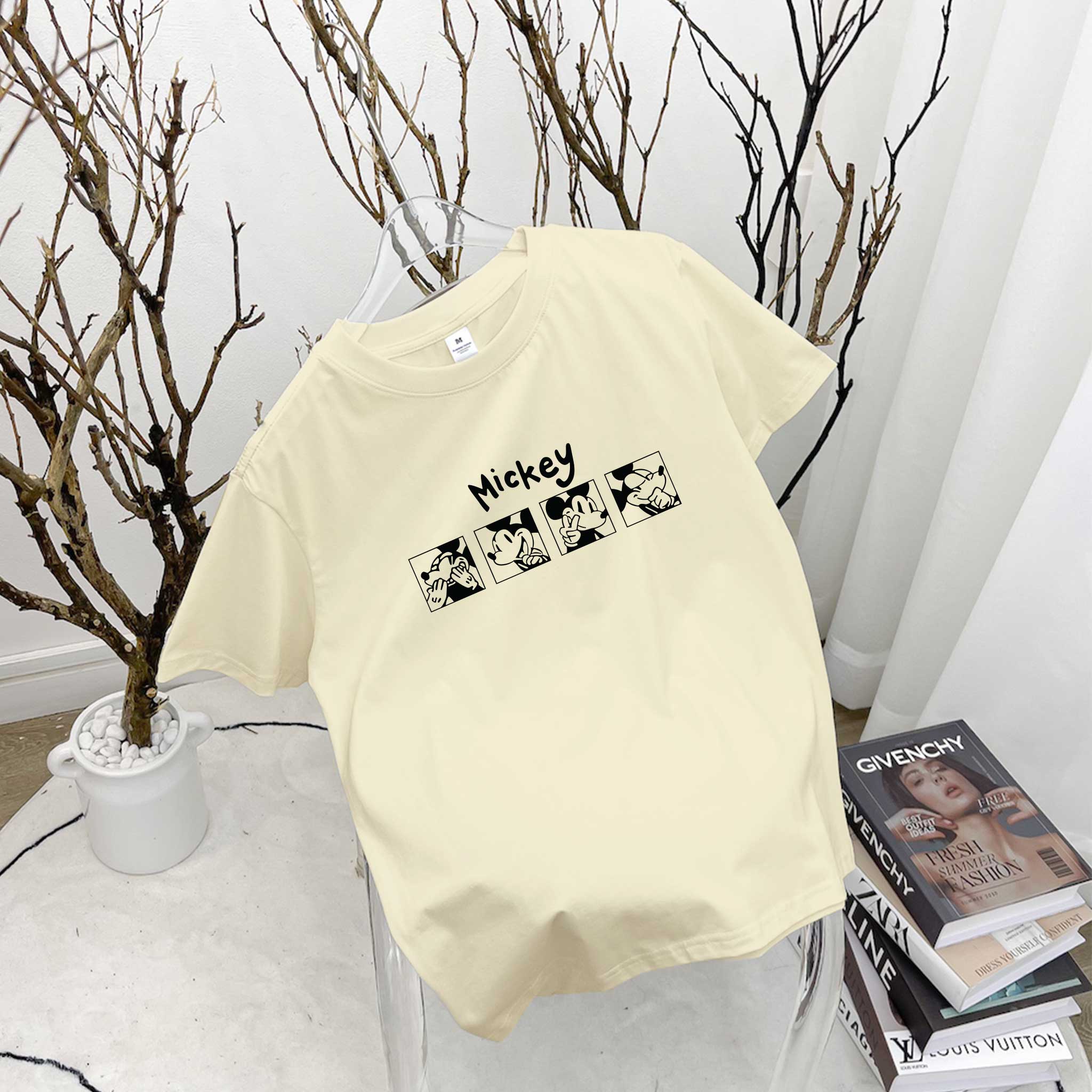 Áo thun nữ form vừa regular nhiều màu sắc ARD1486 Miucho Chic vải cotton cổ tròn in artwork_thumbnail_8