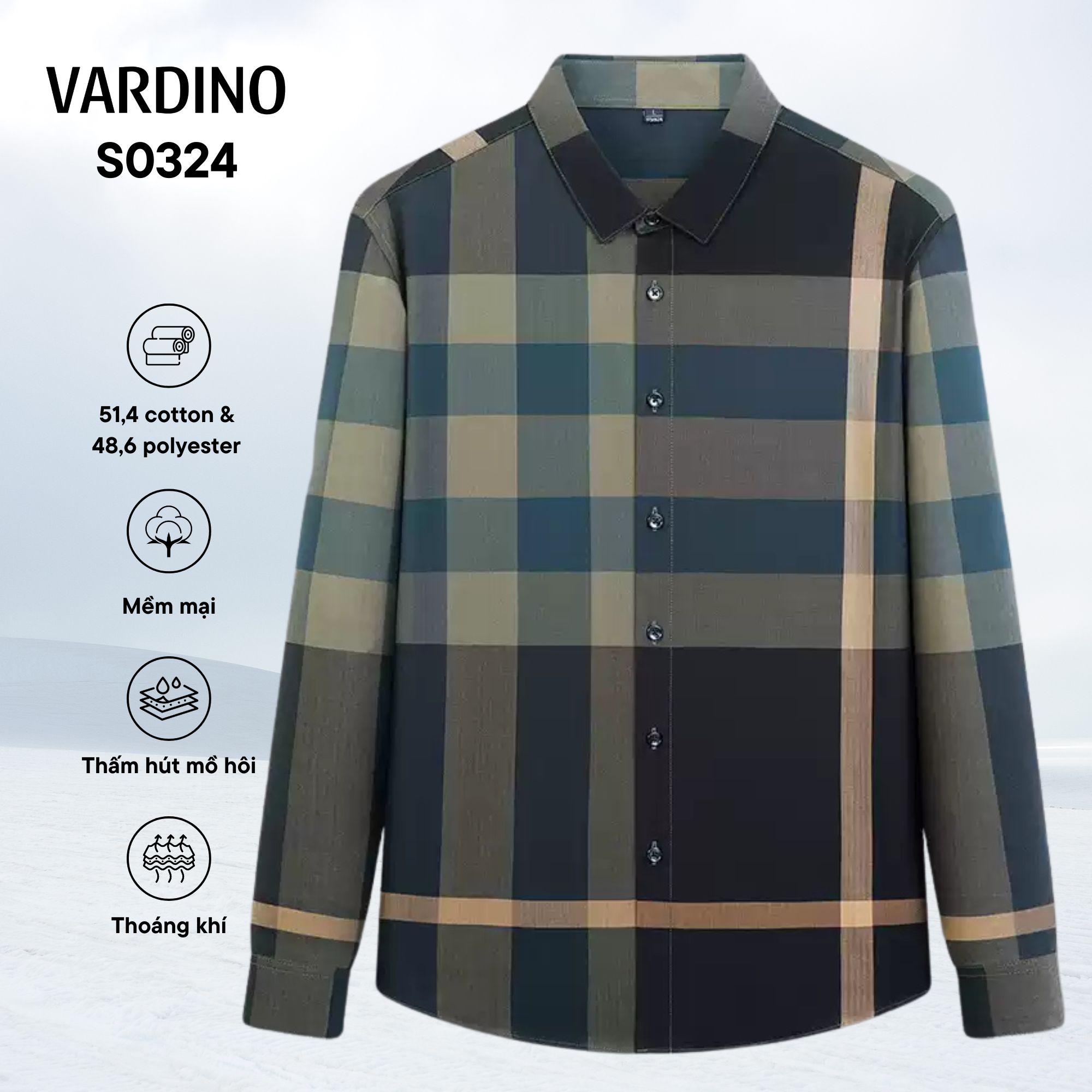 Áo sơ mi kẻ dài tay Vardino S0324_thumbnail_3