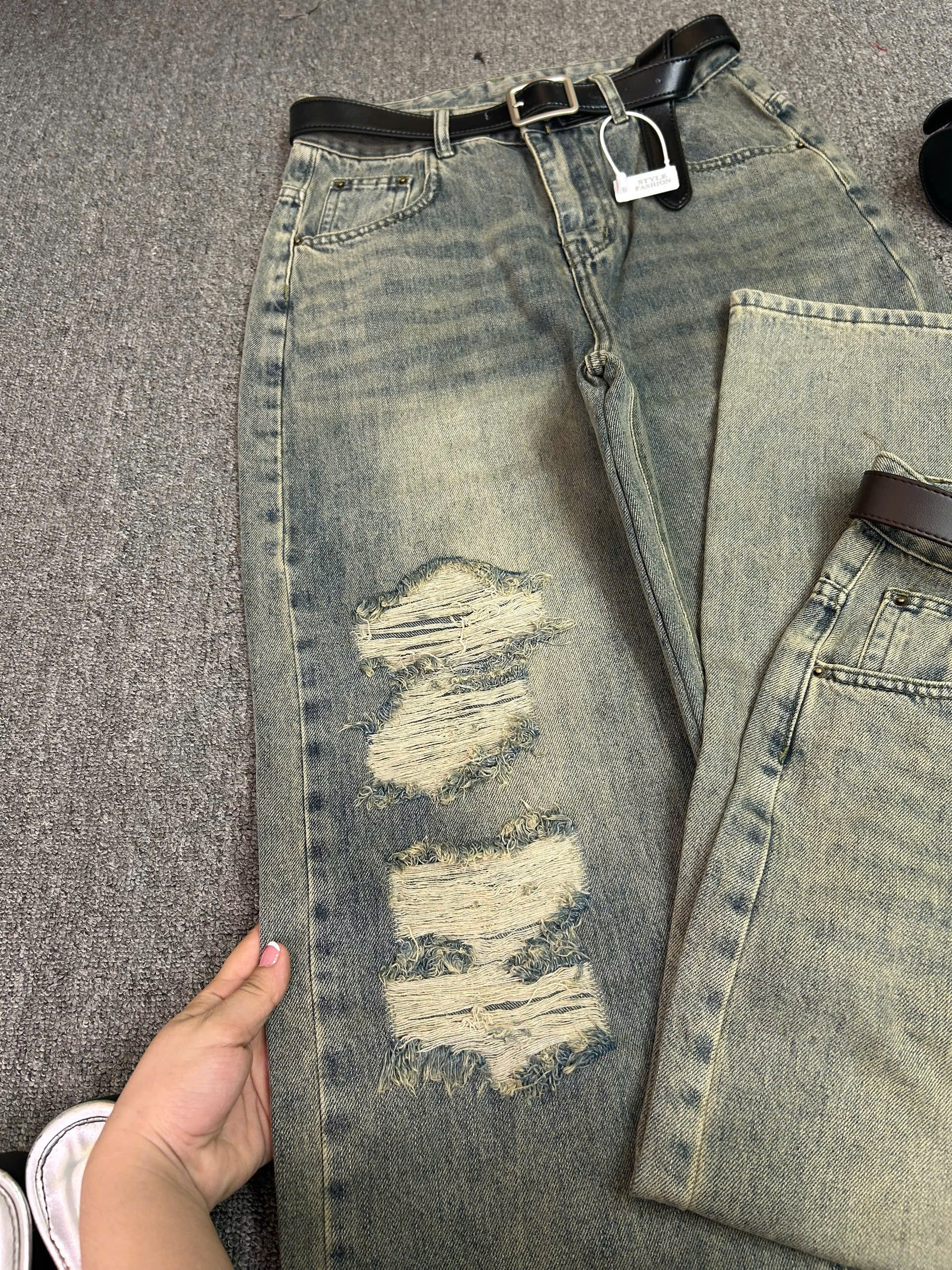 Quần suông rách 97cm dành cho nấm lùn bigsize QJ5025 dành cho nàng béo mập từ 55-90kg_thumbnail_3