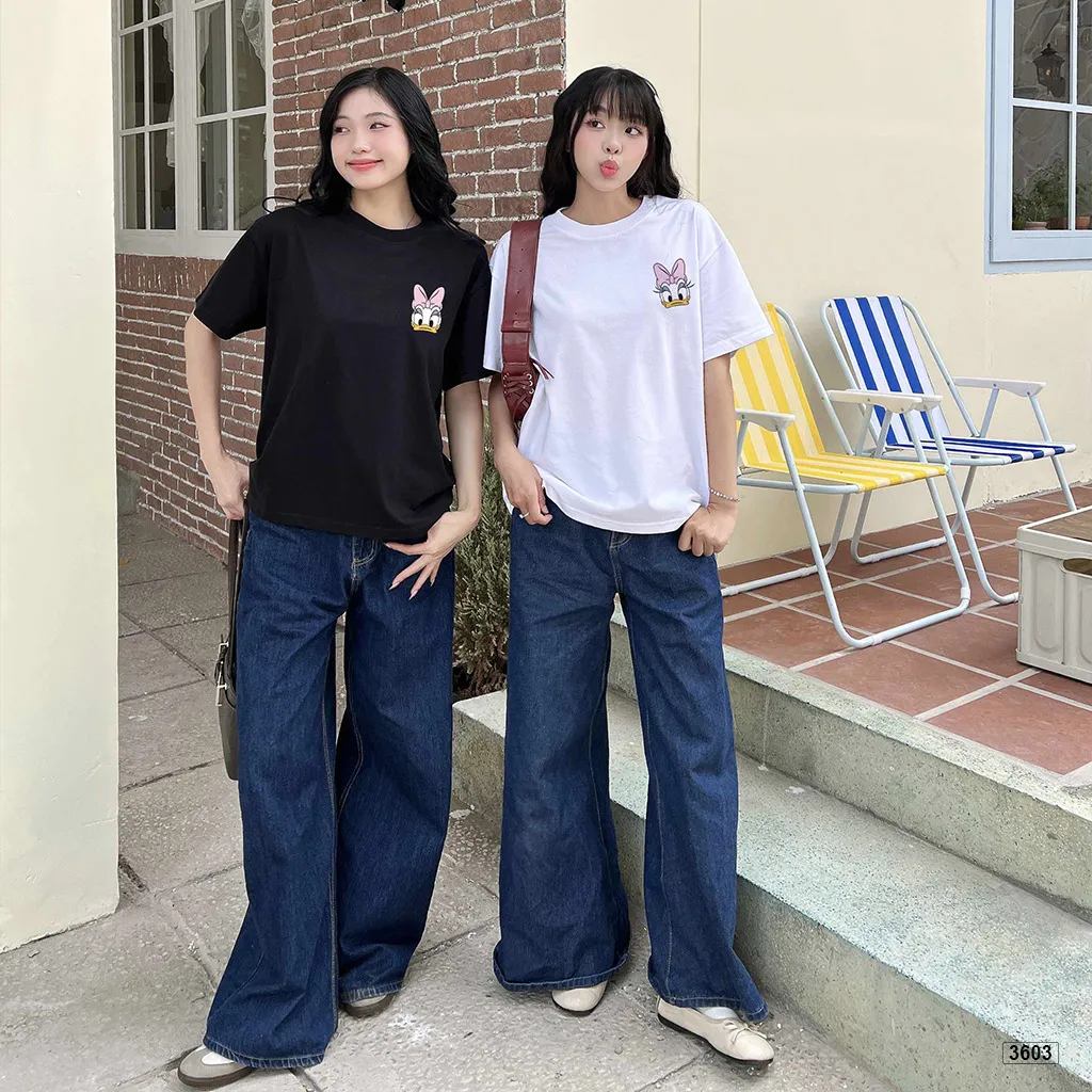 Áo thun boxy nữ hoạt hình chuột donald Miucho 3603_thumbnail_3