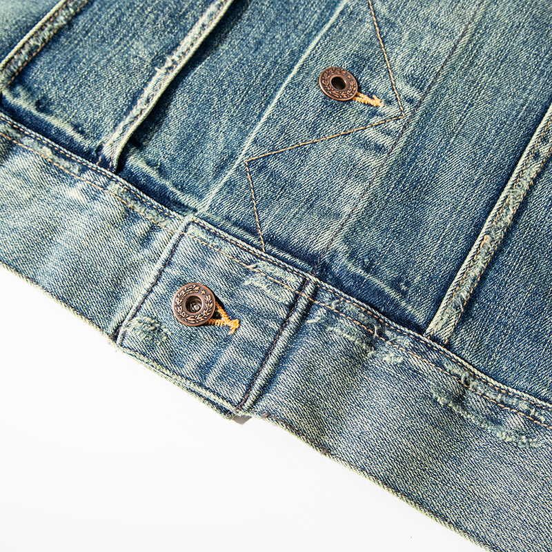 Áo khoác denim nam retro cổ điển Mỹ kiểu Anh hoài cổ kiểu Anh cổ điển công nghiệp nặng dành cho nam giới_thumbnail_5