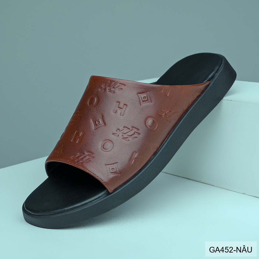 GA452 - Dép xỏ ngón nam da bò cao cấp đế cao su chống trơn trượt