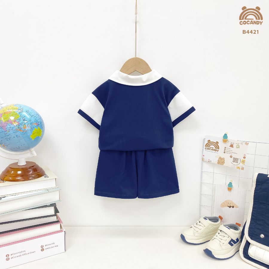 Bộ cộc XANH THAN polo phối tay trắng_thumbnail_1