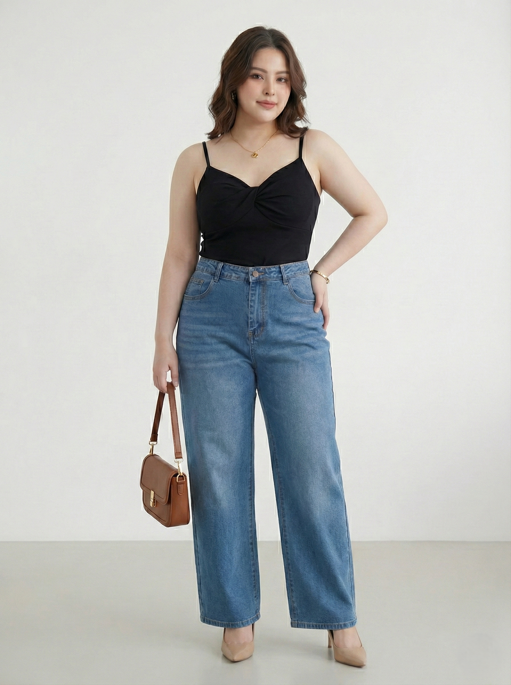 BIGSIZE-Áo 2 dây xoắn ngực T- AT9057