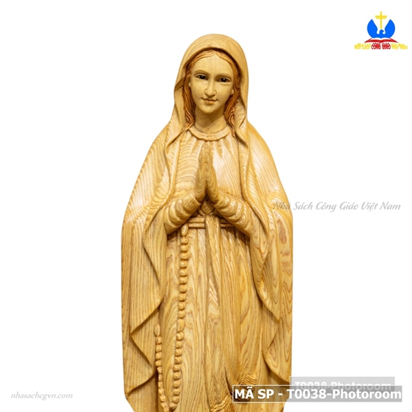 Bộ bàn thờ gỗ Pơmu Lộ Đức tượng 50cm mẫu 01_thumbnail_1