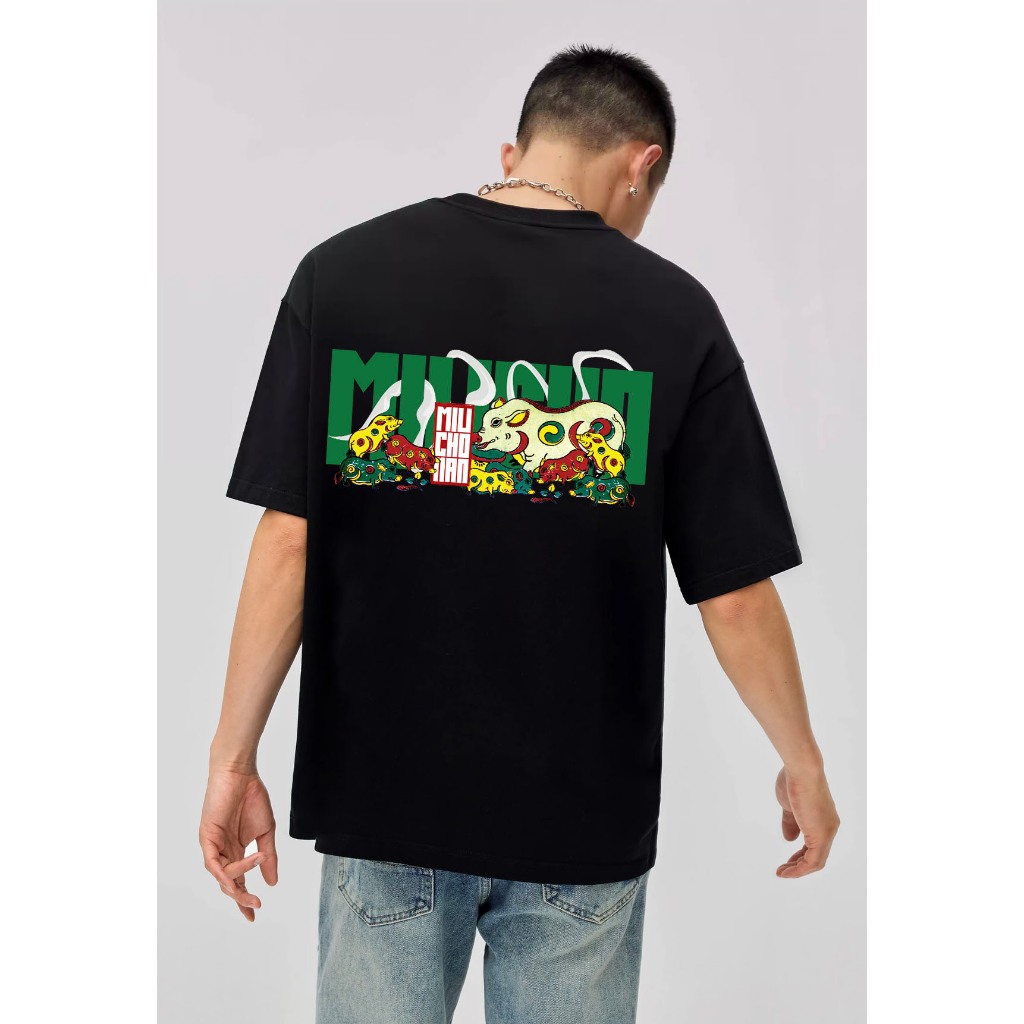 Áo thun nam form rộng 12 con giáp tuổi Hợi ( tuổi heo) ATD449 Miucho Man cotton cổ tròn ingraphic_thumbnail_3