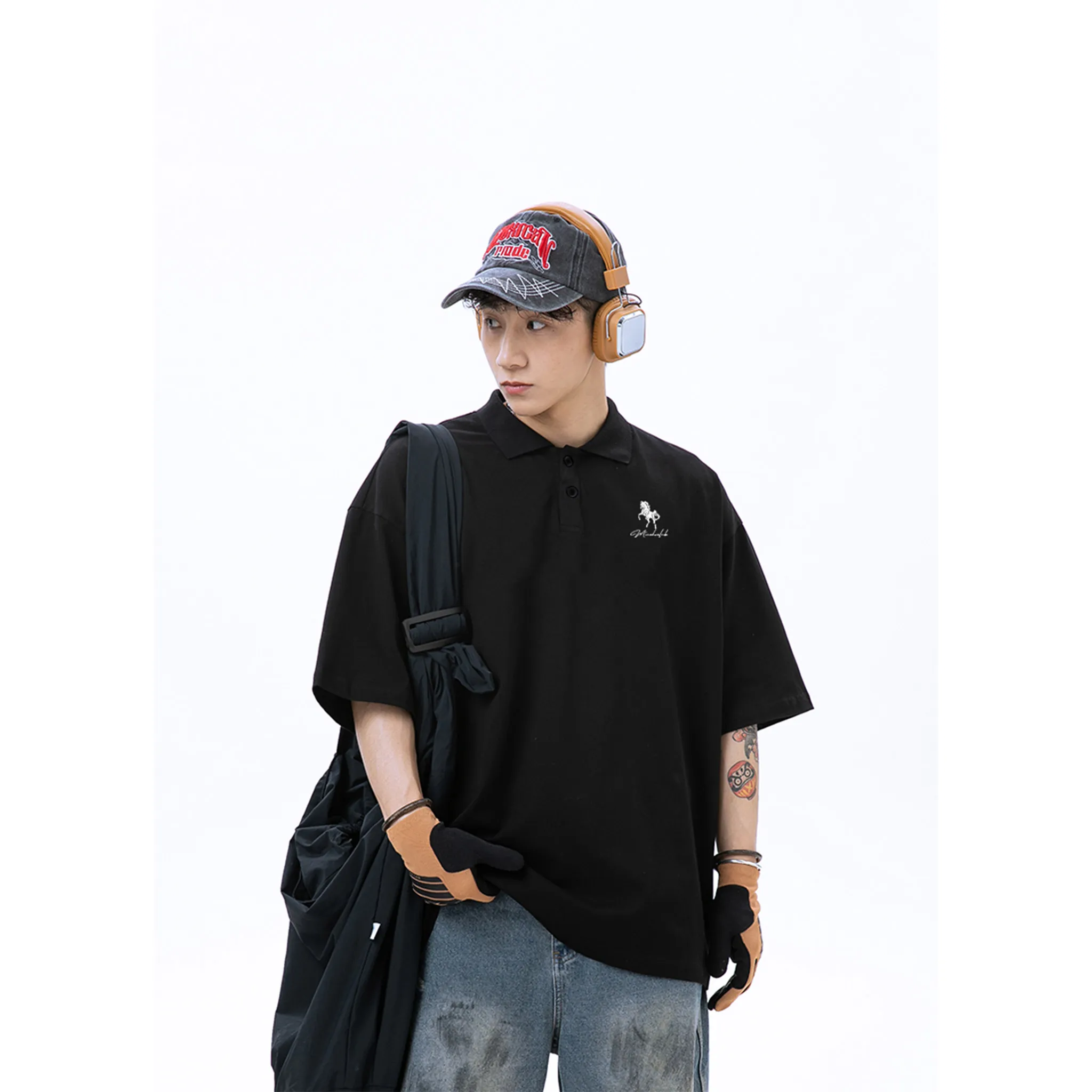 Áo polo nam nữ form rộng basic dễ phối đồ 2538 Miucho Club vải cotton thoáng mát in mix_thumbnail_2