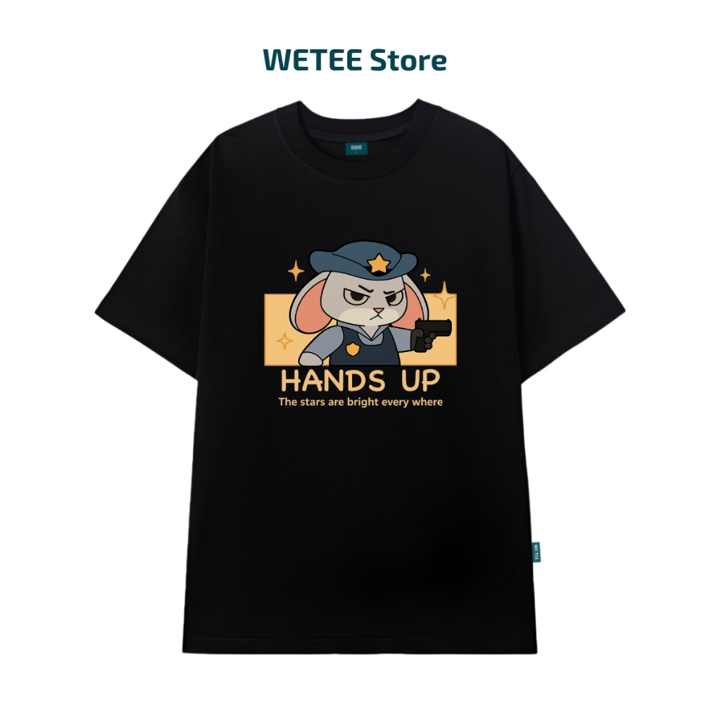 Áo thun oversized nam nữ Couple Thỏ và Cáo Zootopia Hands Up Yes Baby - Local brand WE TEE T047