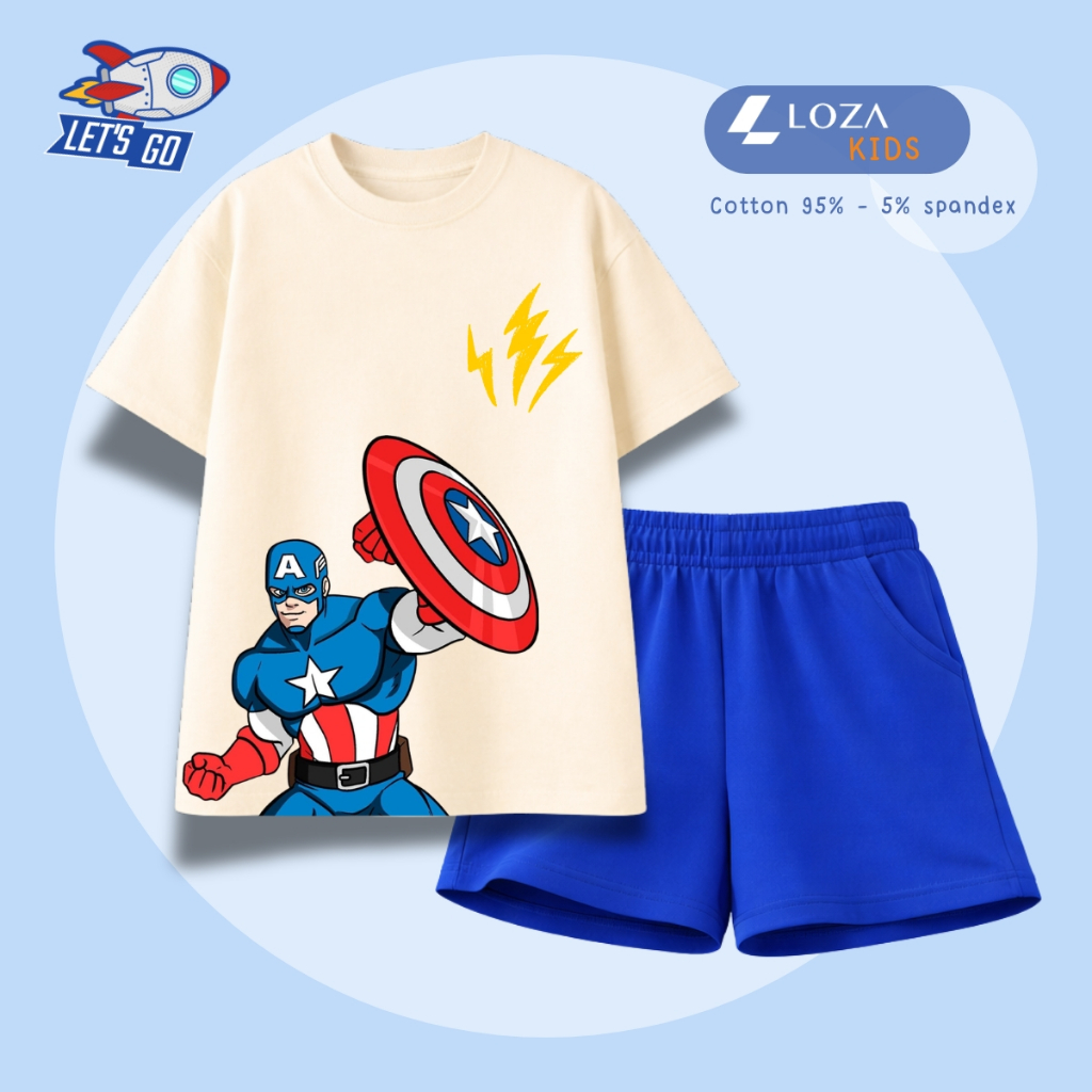 Set bộ bé trai hình Captain cầm khiên -  Loza Kids SB637_thumbnail_1