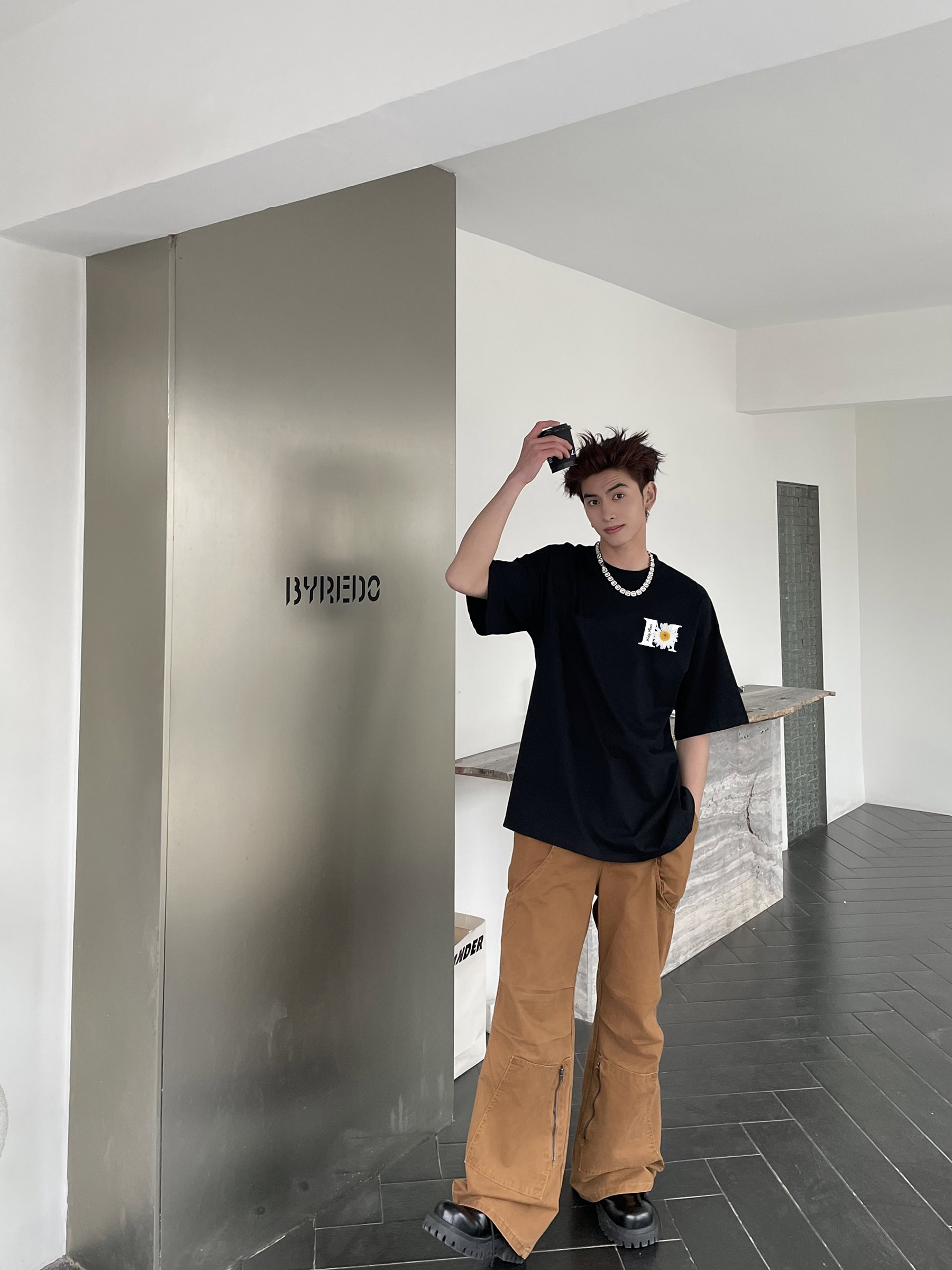 Áo thun nam in hoa cúc form rộng nhiều màu ATD1467 Miucho Man vải cotton thoáng mát cổ tròn in mix_thumbnail_6