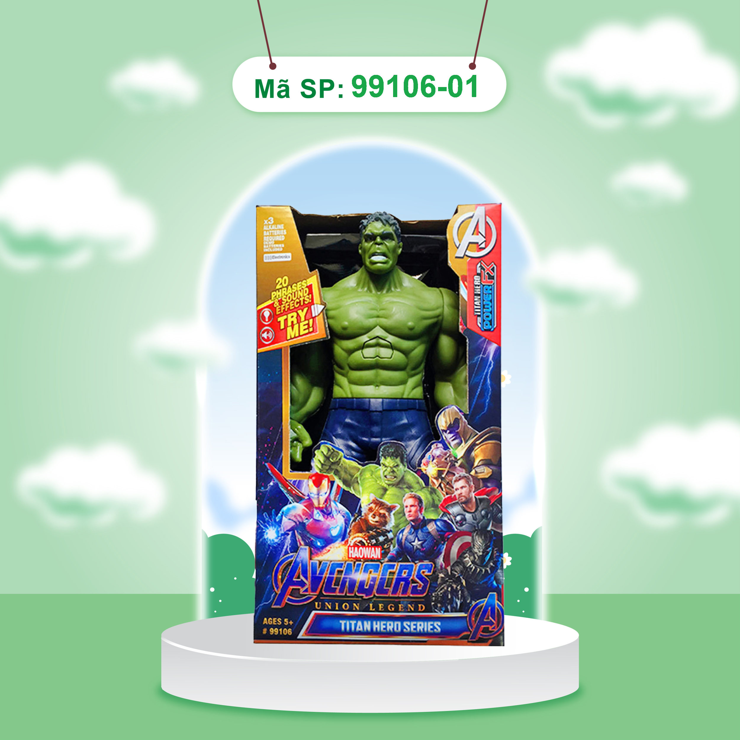 Mô hình nhân vật Hulk (Có pin)