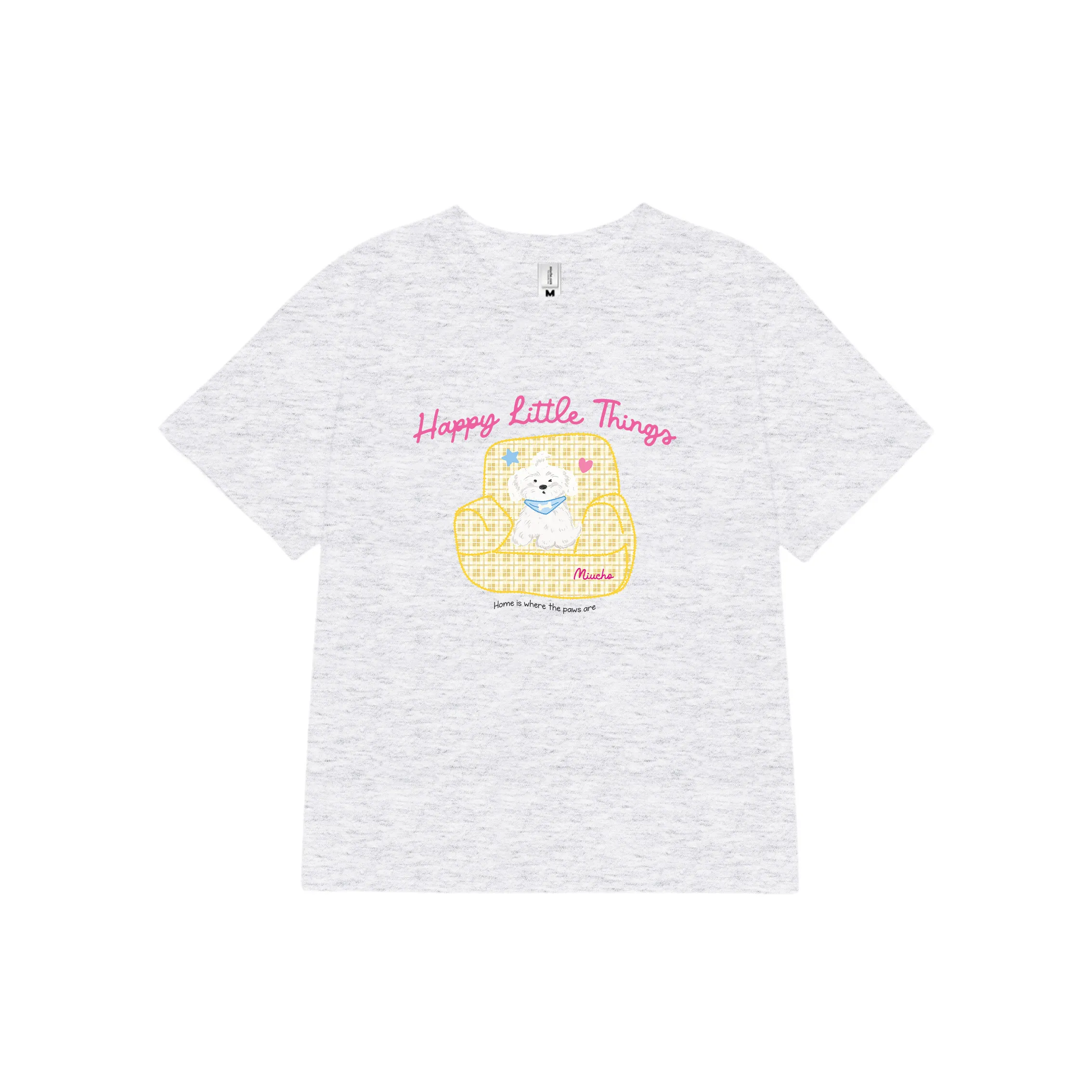 Áo baby tee nữ in hình cún cute 2609 Miucho tay ngắn cổ tròn vải cotton 2c thoáng mát in mix