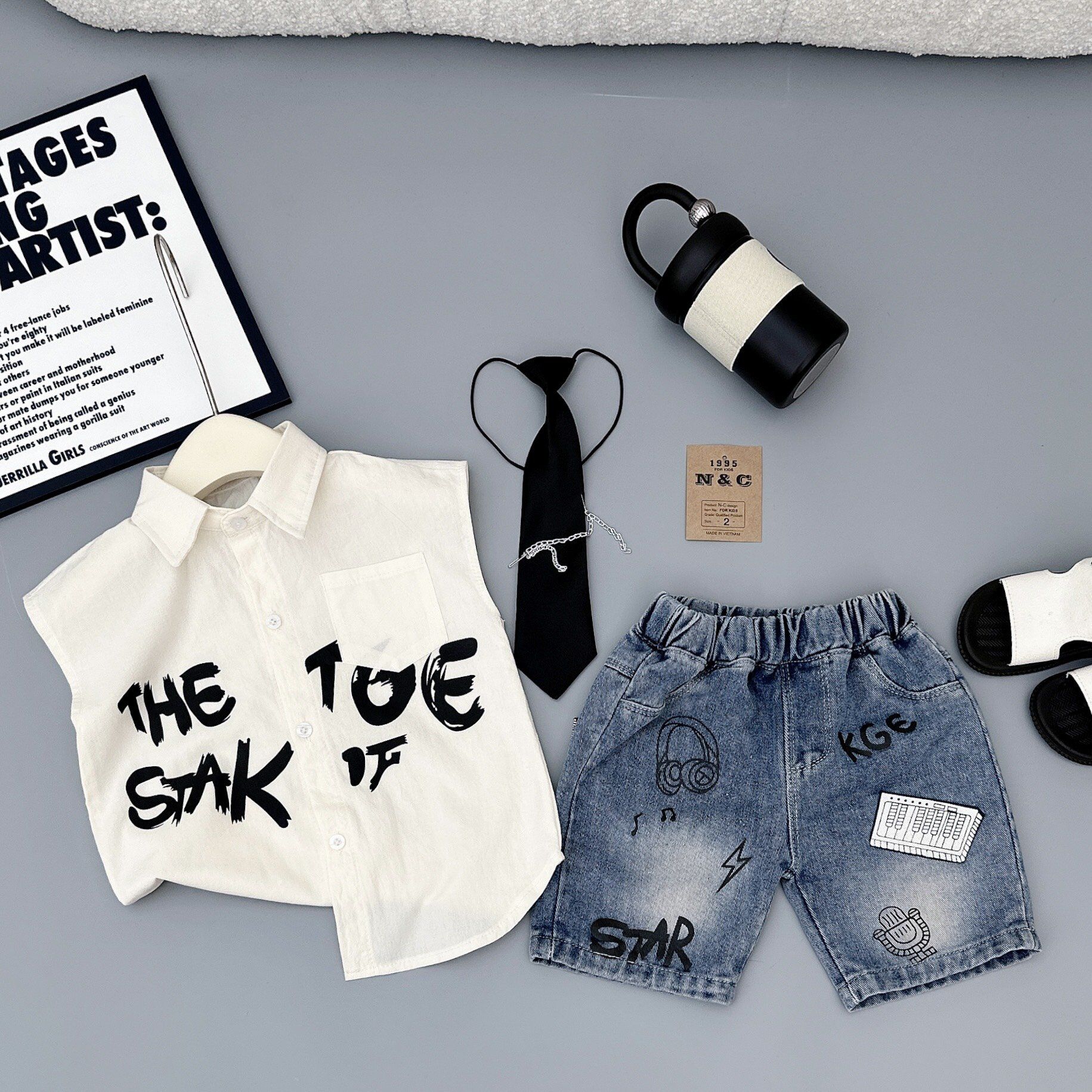 T12 BỘ BA LỖ QUẦN BÒ THE STAK- A108.233