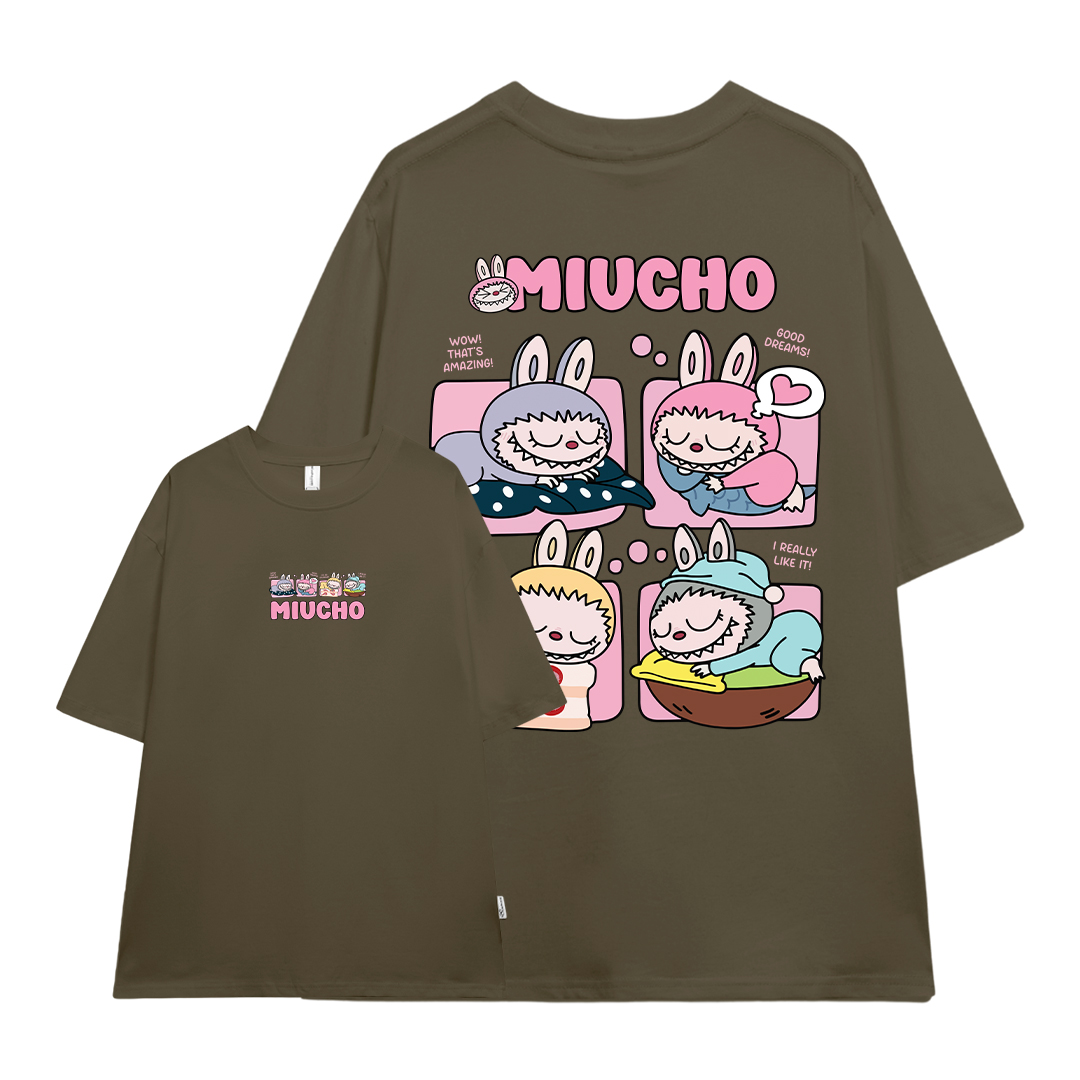 Áo thun labubu dễ thương nhiều màu ATD1316 Miucho cổ tròn vải cotton thoáng mát in mix_thumbnail_19