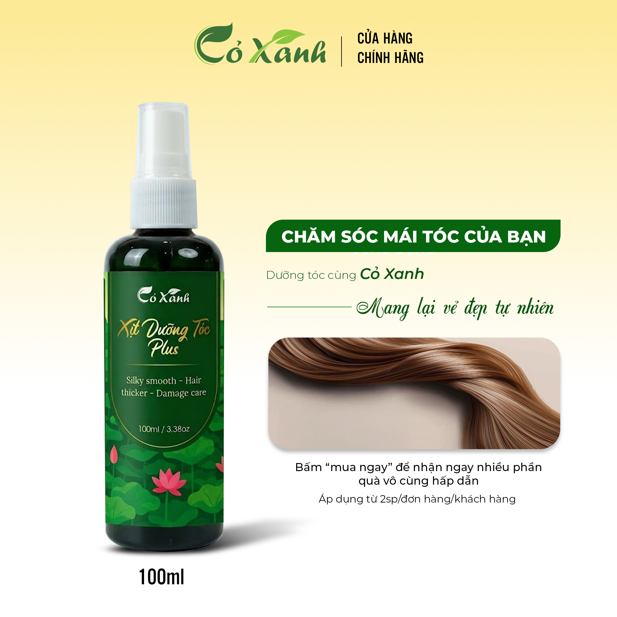 Xịt Dưỡng Tóc Plus Cỏ Xanh