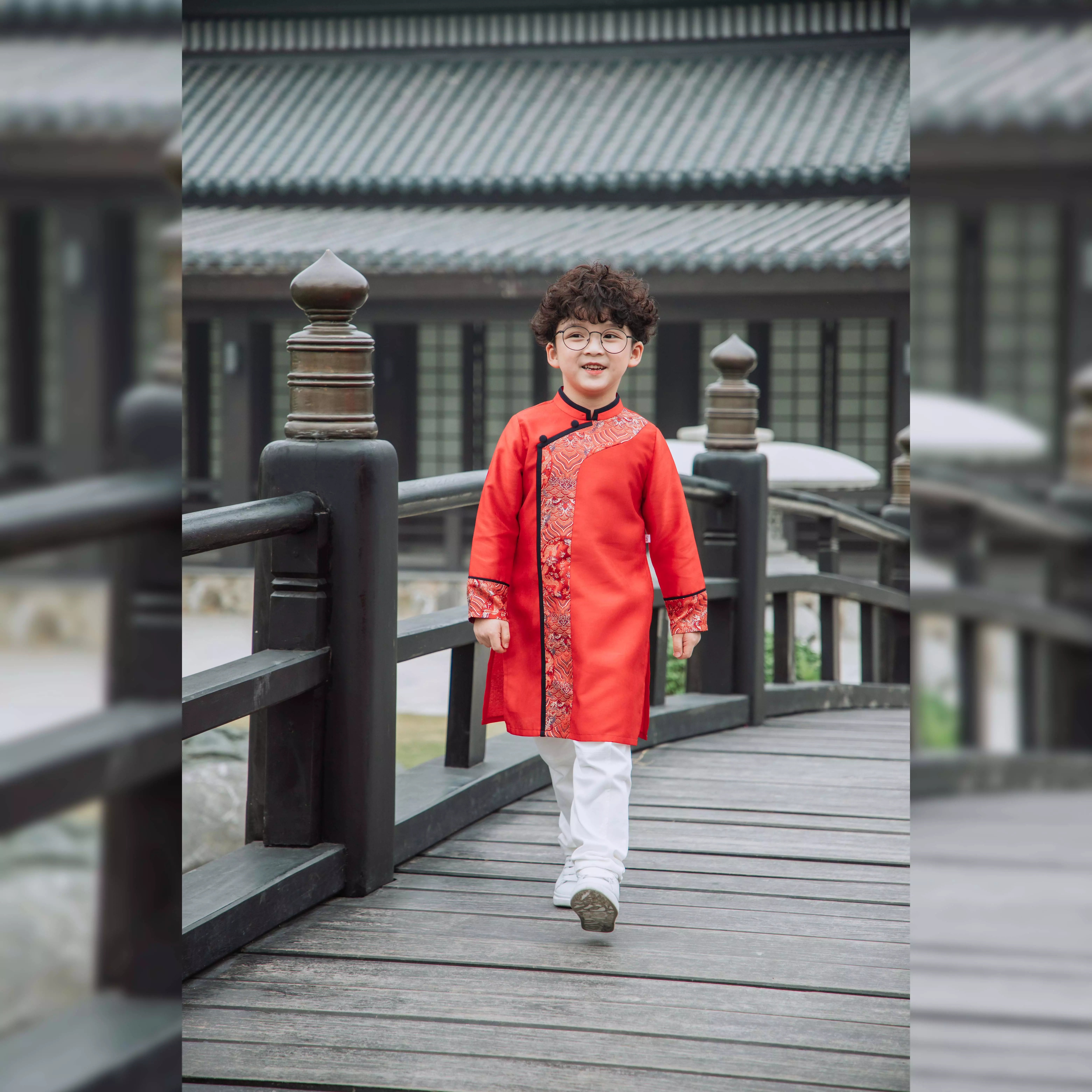 Áo dài bé trai phối gấm_thumbnail_3