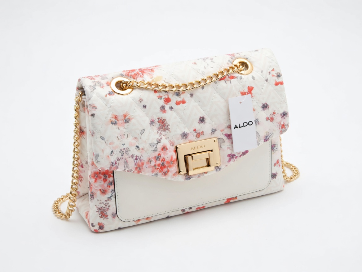 Túi Xách Nữ ALDO Hoa Nhí Chần Bông – Dây Xích Vàng Sang Trọng, Ngọt Ngào