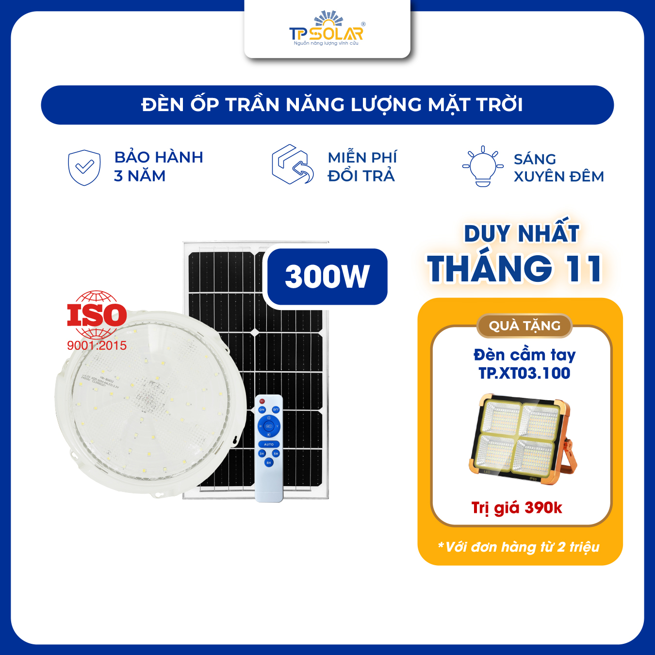 Đèn ốp trần năng lượng mặt trời (TP.OT01.300 / TP.OT01.600)_thumbnail_9