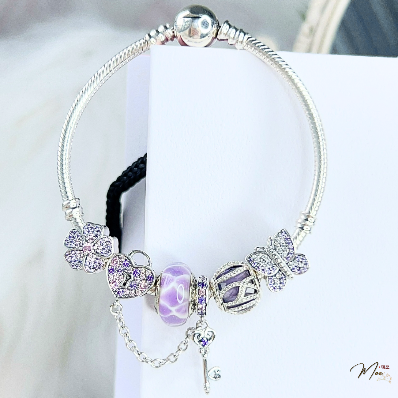 LT546 - Vòng Pandora ổ khoá tình yêu tím_thumbnail_1