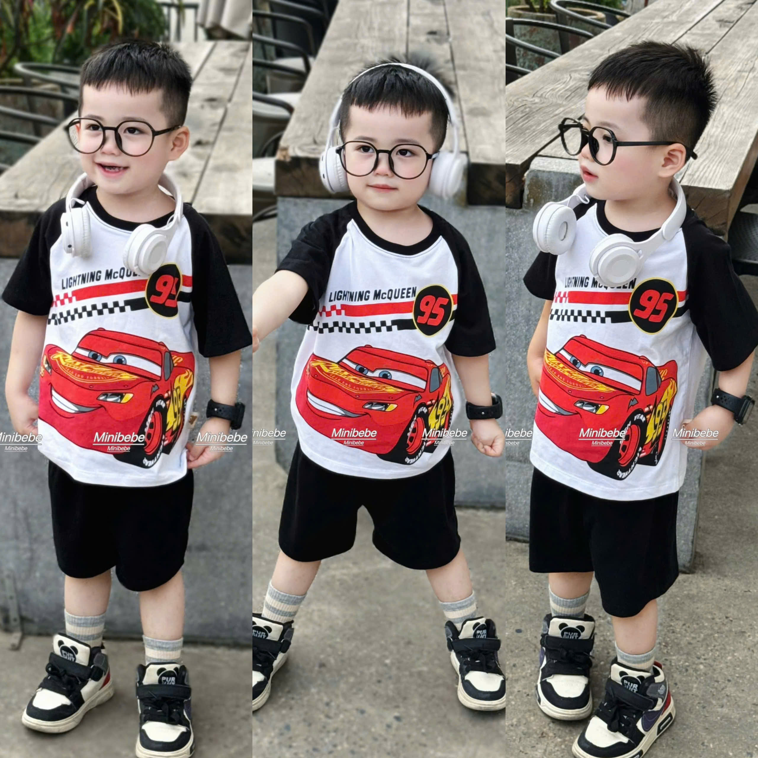 R09 BỘ CỘC Ô TÔ ĐUA ĐEN TRẮNG MC QUEEN- A117.1743