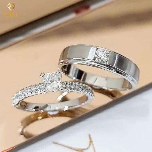 Cặp Nhẫn Cưới Kim Cương Vàng 14K CHJ519_thumbnail_0