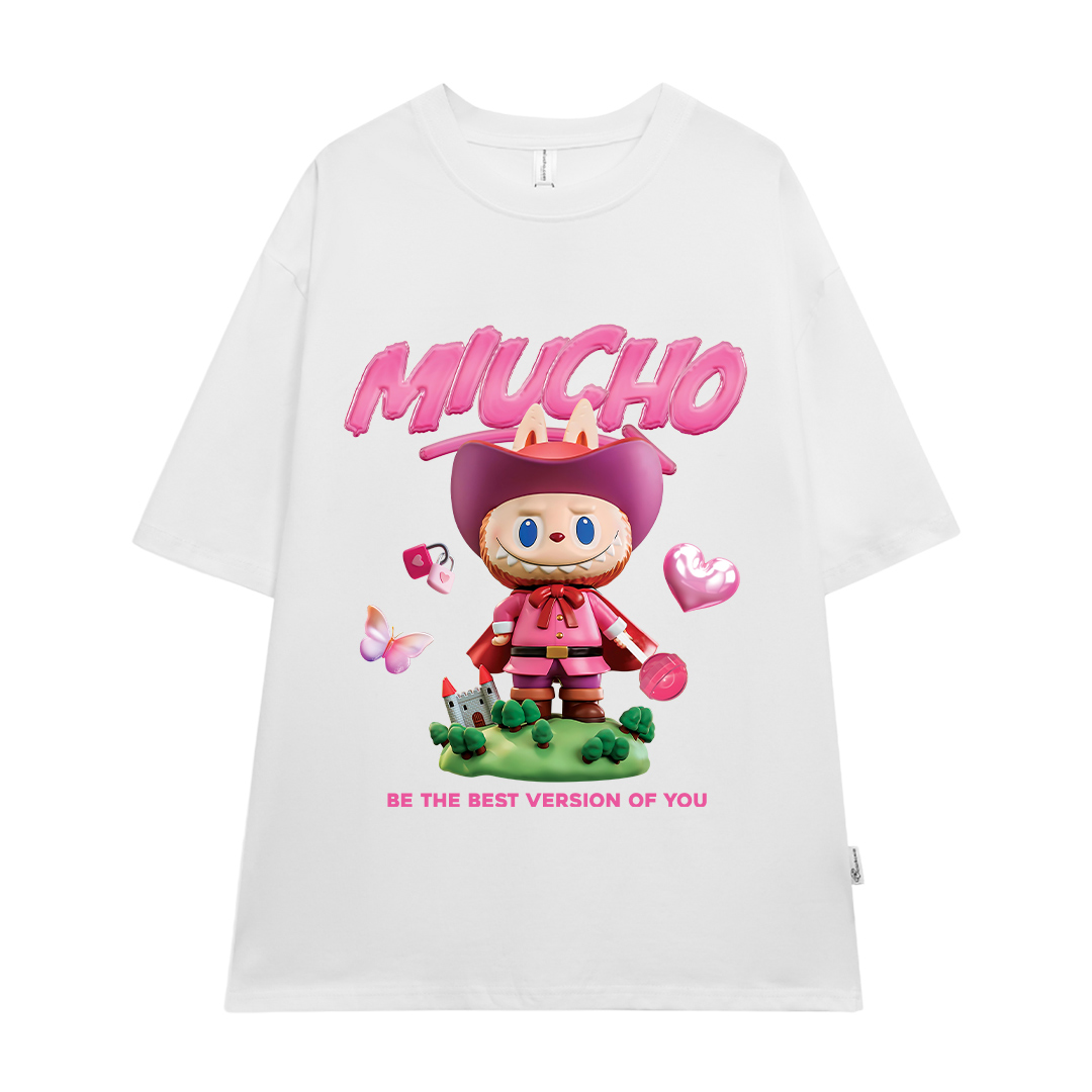 Áo thun labubu dễ thương form rộng nhiều màu ATD1453 Miucho vải cotton cổ tròn in mix_thumbnail_13