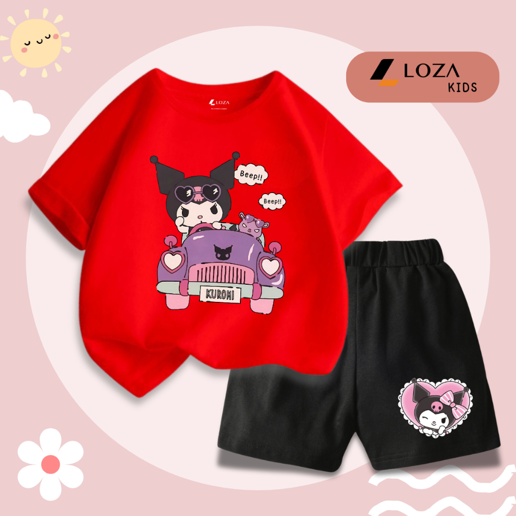 Bộ đồ bé gái in hình Kuromi lái xe -  Loza Kids SB309_thumbnail_8