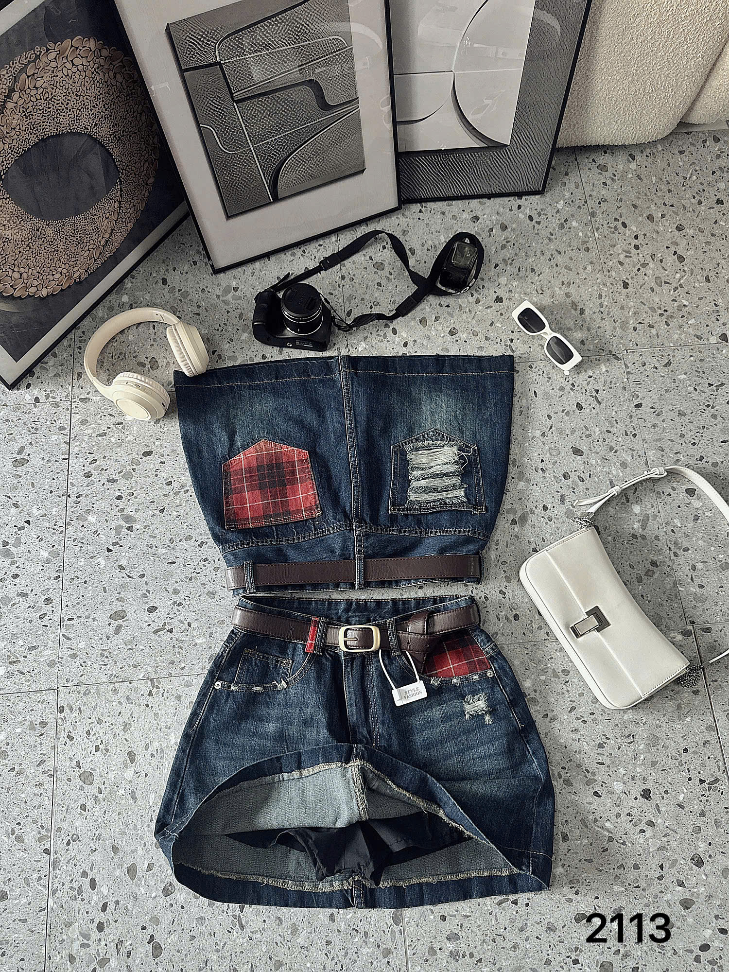 BIGSIZE NỮ- Chân váy jean túi caro T-JV2113_thumbnail_3