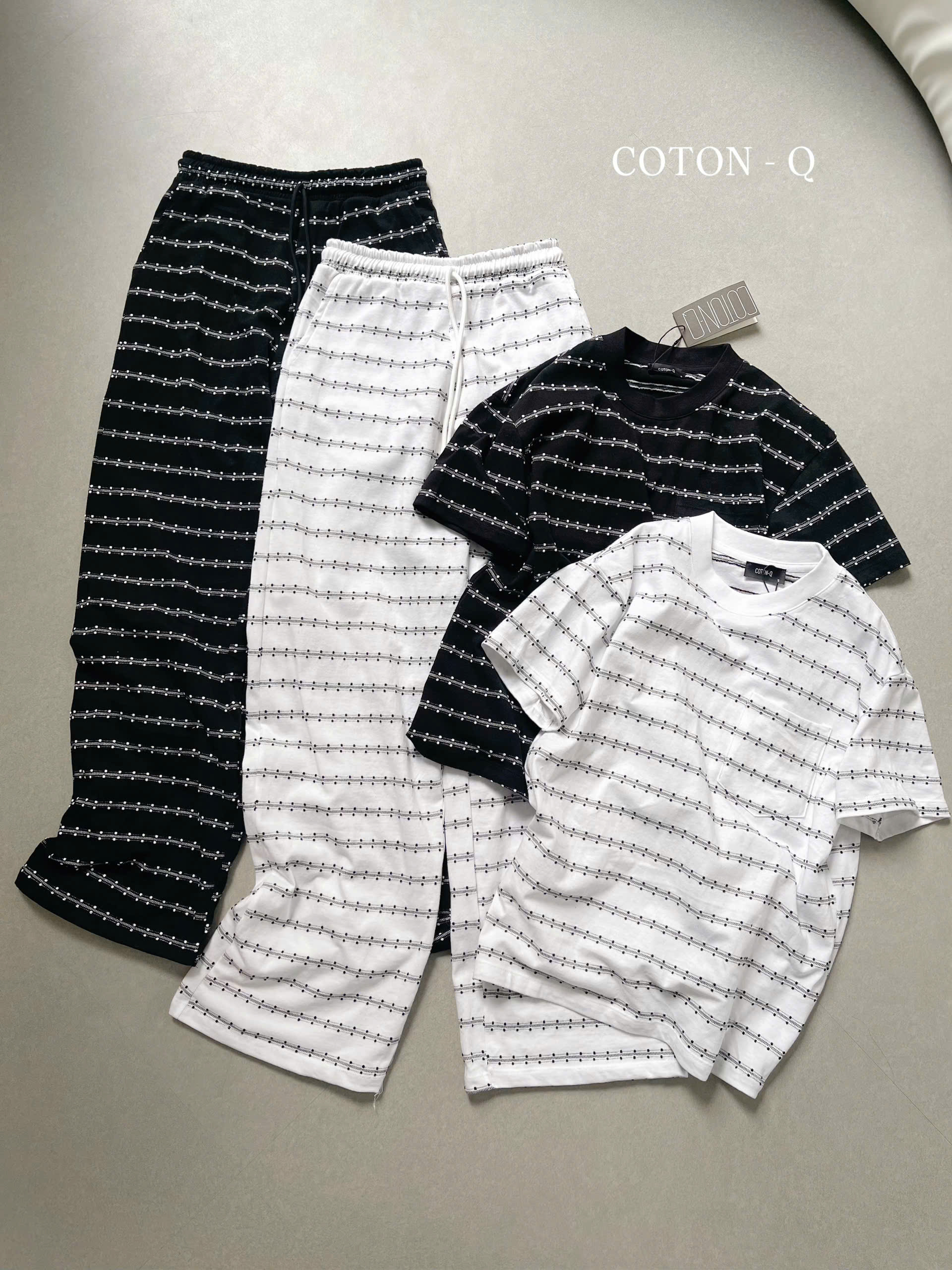 HJ173 Set bộ dài phối sọc ( ĐEN )