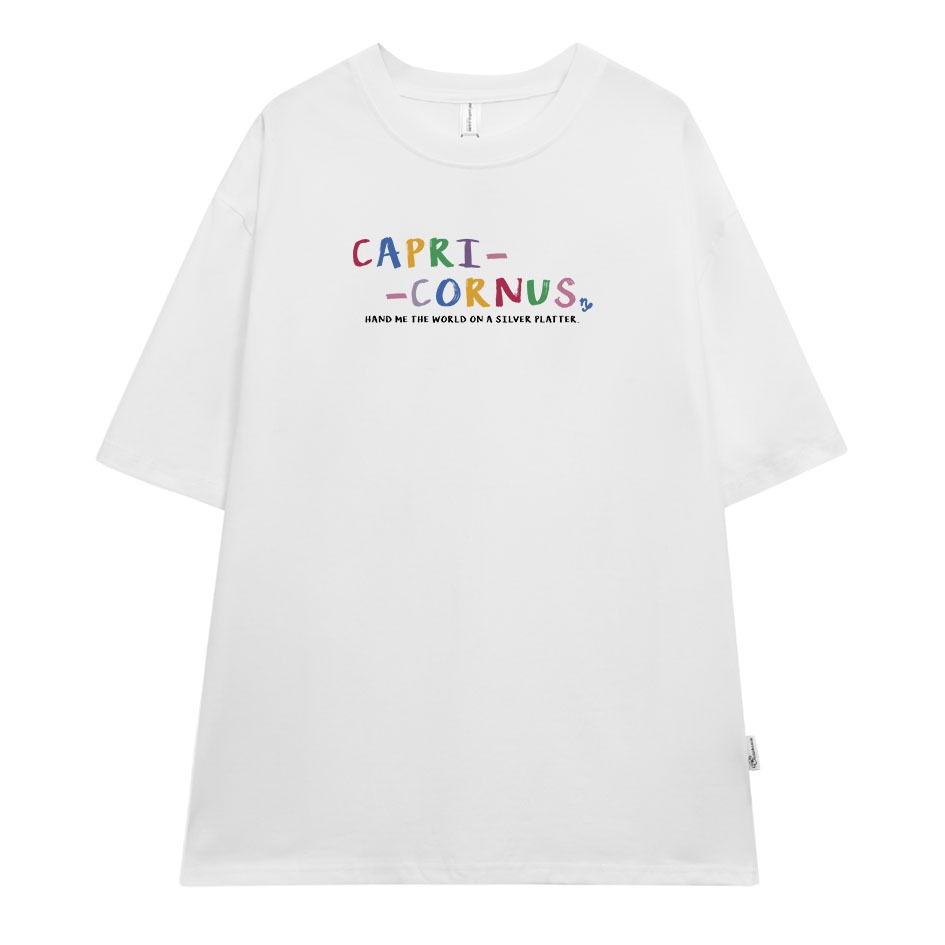 Áo thun nữ form rộng ATD369 cung hoàng đạo Ma Kết CAPRICORNUS Miucho cotton cổ tròn in typography_thumbnail_5