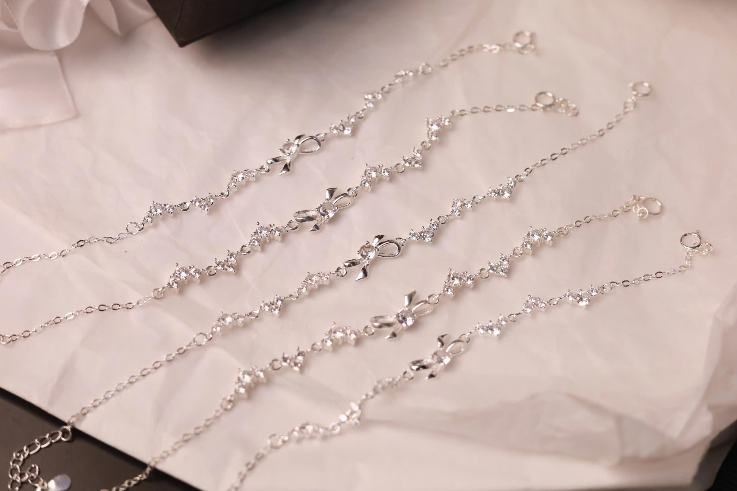 Vòng tay bạc nơ đính đá xi bạch kim_thumbnail_5