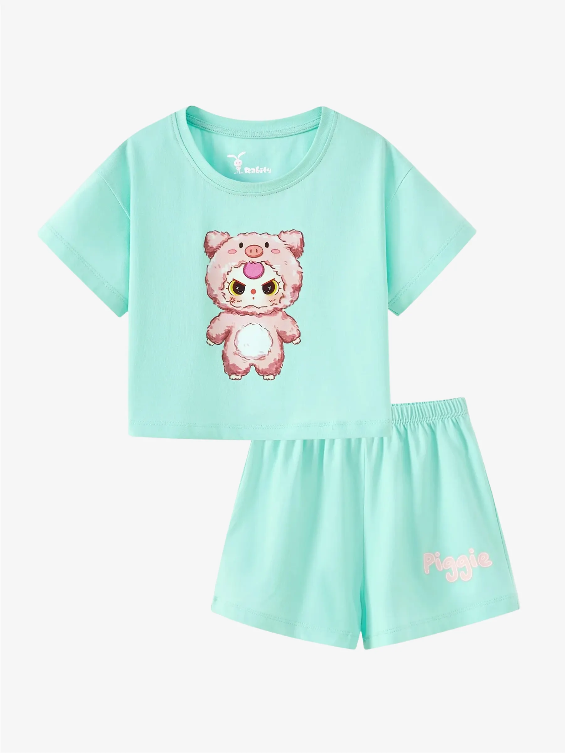 Bộ thun ngắn tay Baby Three bé gái