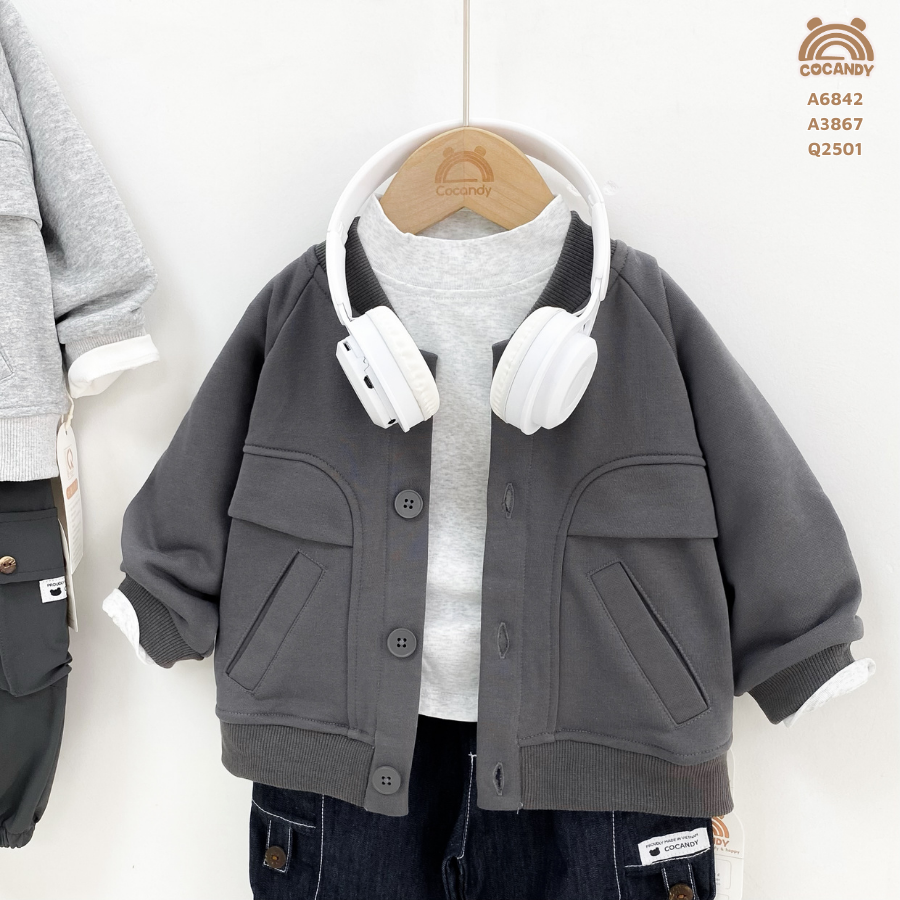 Áo khoác bomber XÁM CHÌ súp túi_thumbnail_1