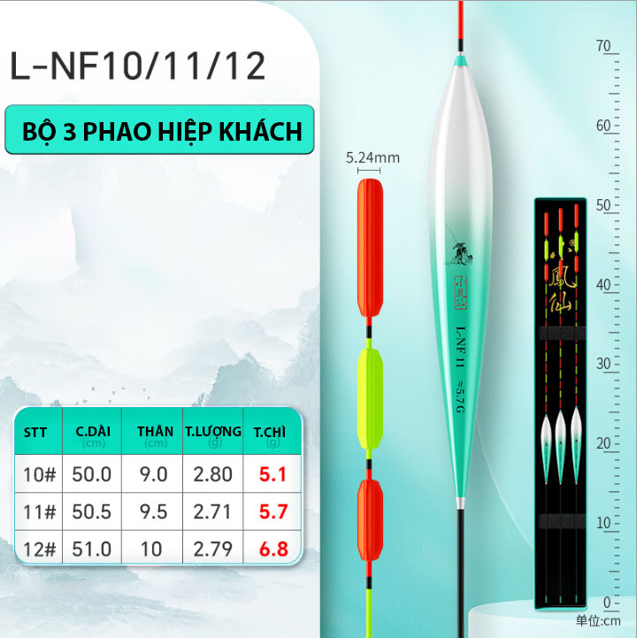 Bộ 3 Phao Nano Hiệp Khách Đuôi Tam Giác Chống Sóng Gió_thumbnail_5