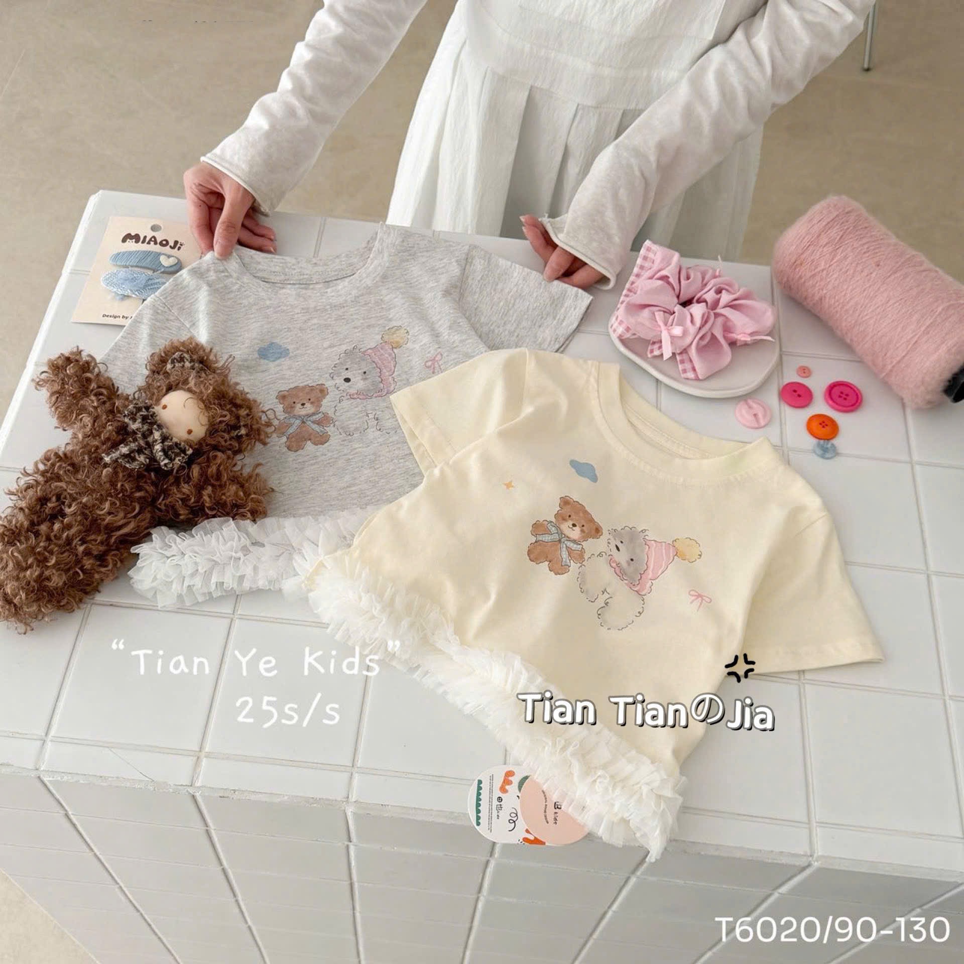 A68 (tăng size) Áo Phông gấu voan màu kem_thumbnail_0