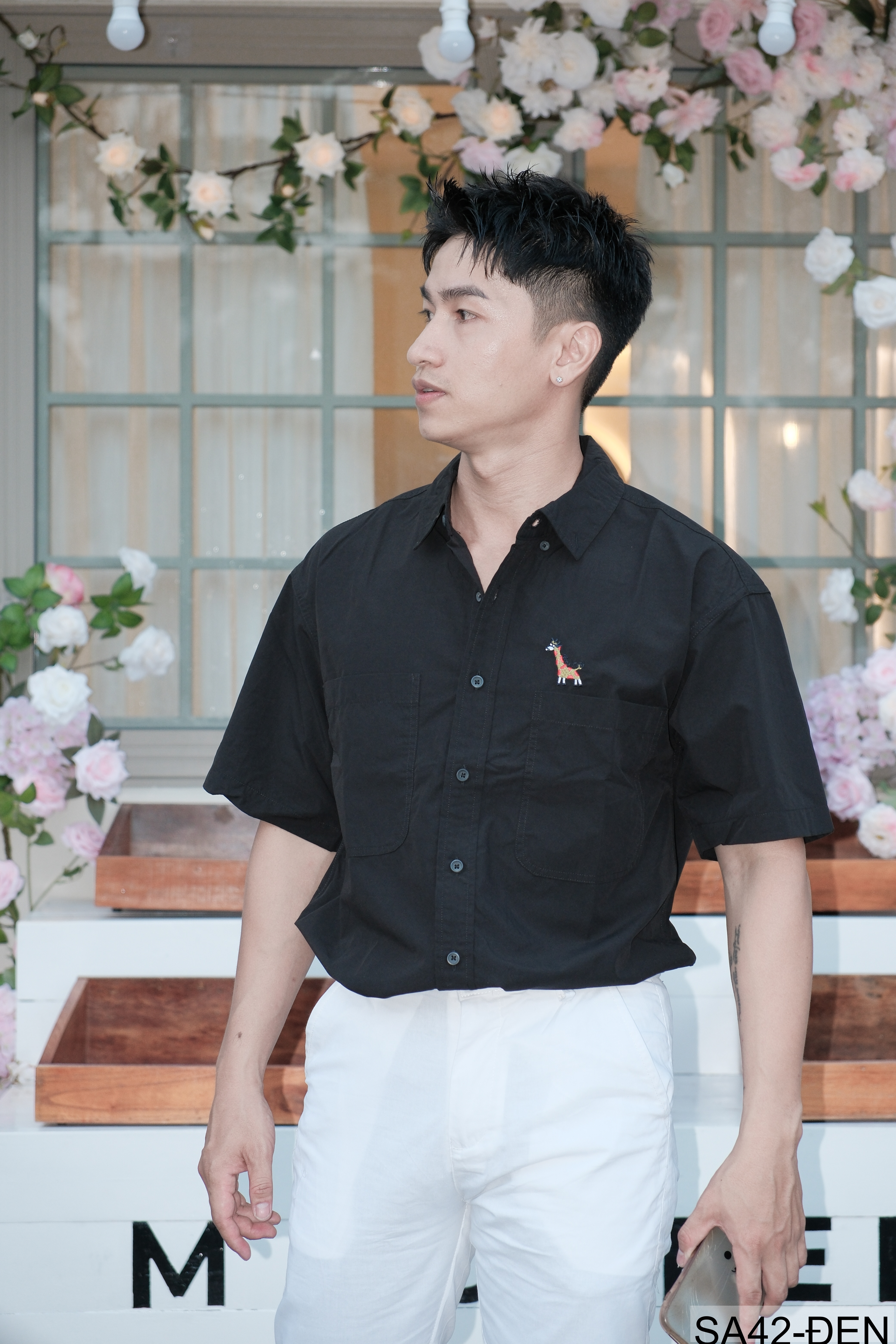 SA42 - Áo sơ mi nam ngắn tay phong cách Nhật, thêu hình hươu cao cổ, chất cotton thoáng mát_thumbnail_20