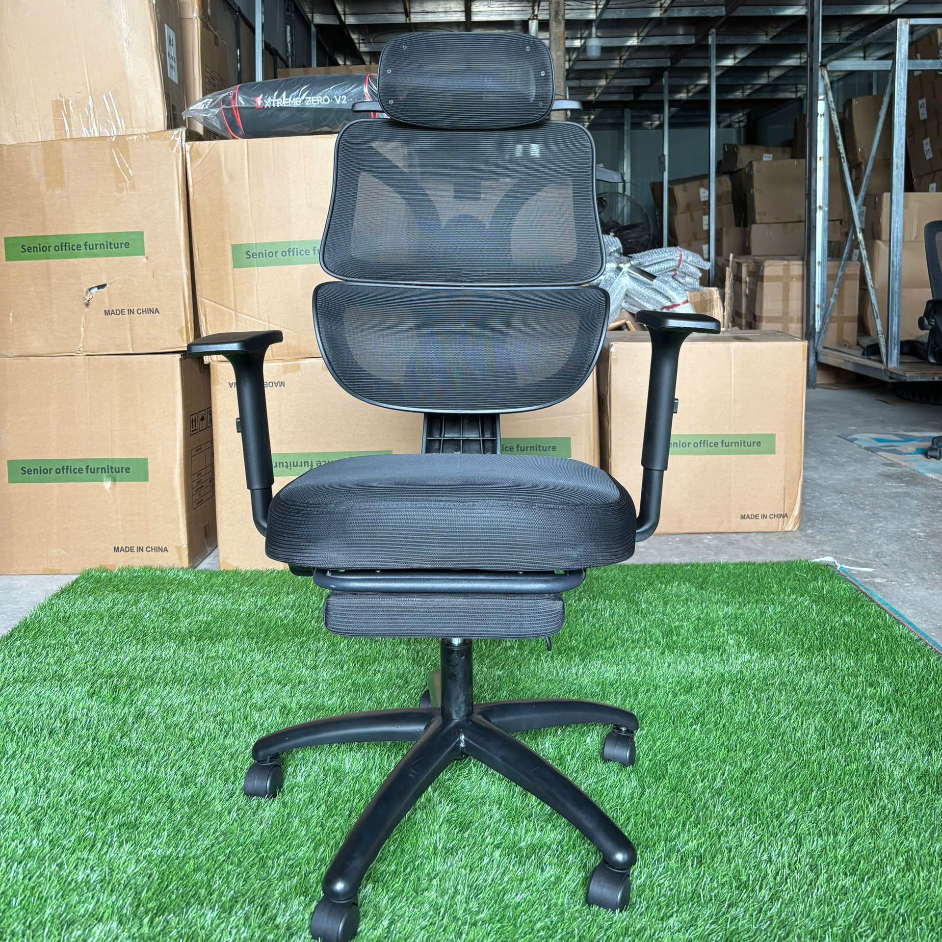 Ghế công thái học LX28 - 2 lưng bảo vệ cột sống, khung nhựa đúc chắc chắn, ngồi lâu không mỏi_thumbnail_1