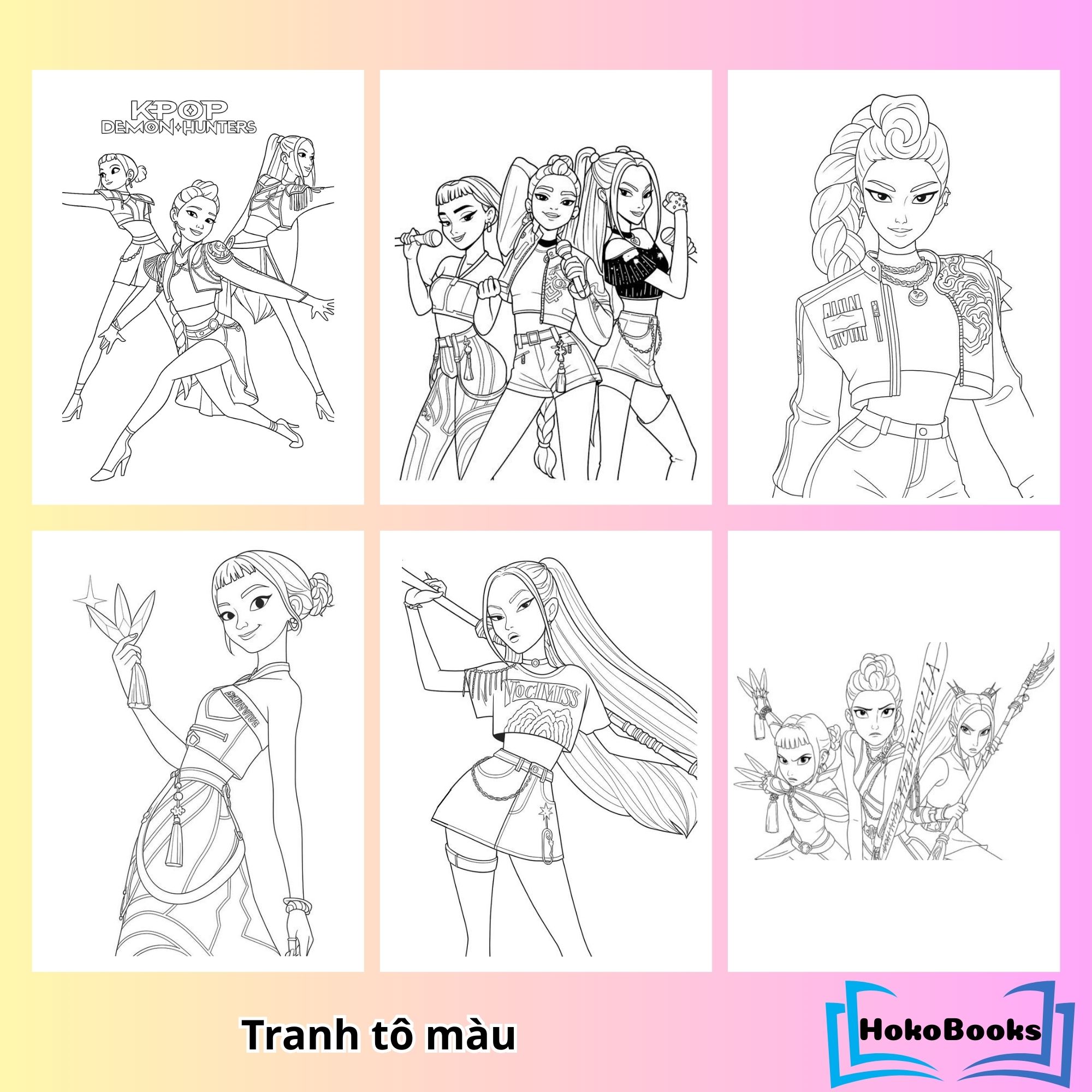 Tranh tô màu Kpop Demon Hunters A4