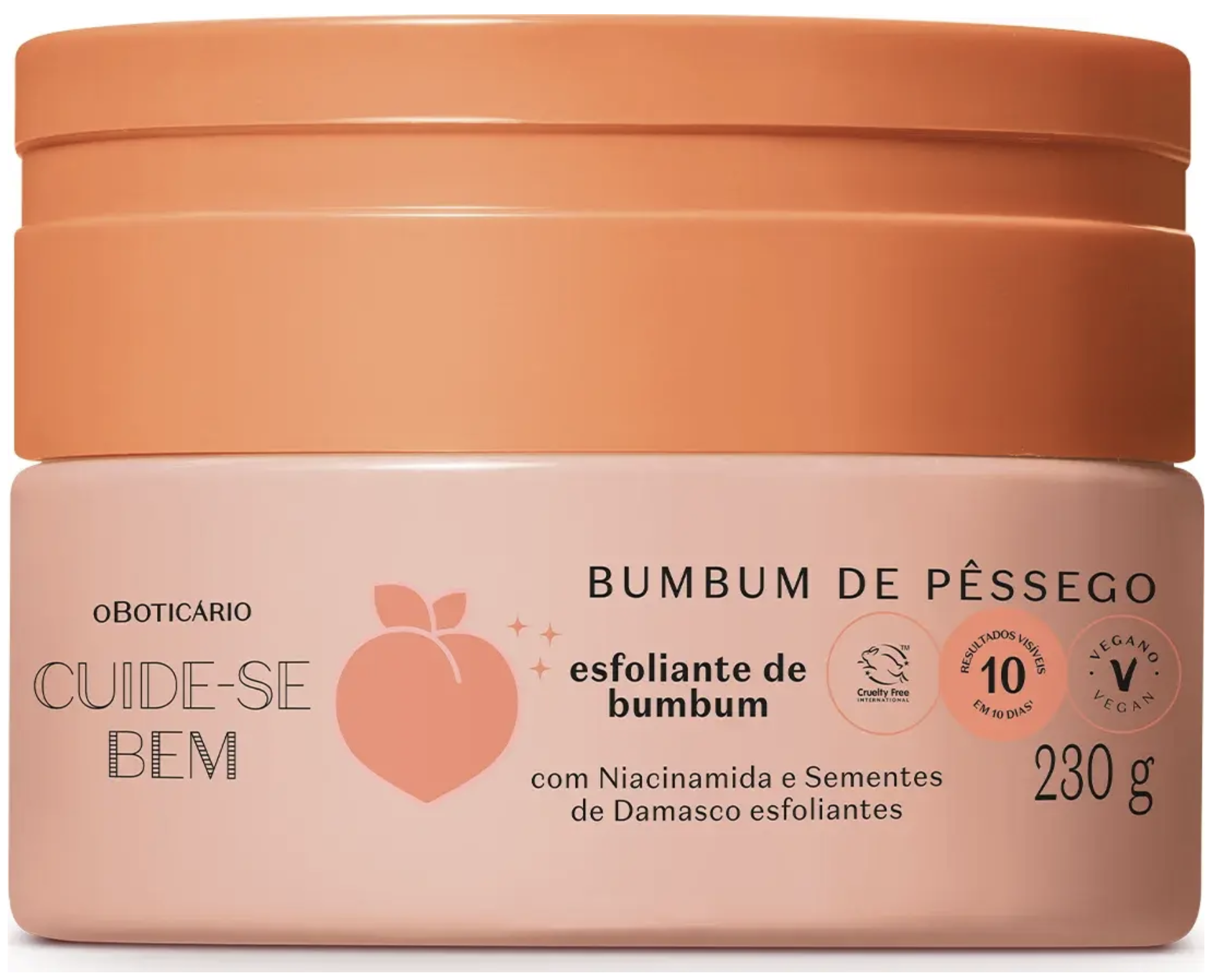 CUIDE-SE BEM EXFOLIANTE PARA LAS NALGAS DE BUMBUM PESSEGURA, 230g