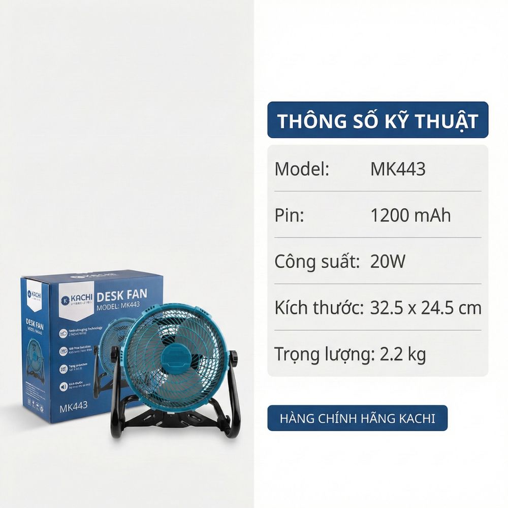 Quạt Để Bàn Tích Điện Kachi MK443 – Gió Turbo Mạnh Mẽ, Xoay 360 Độ, Thiết Kế Di Động Đa Năng_thumbnail_11