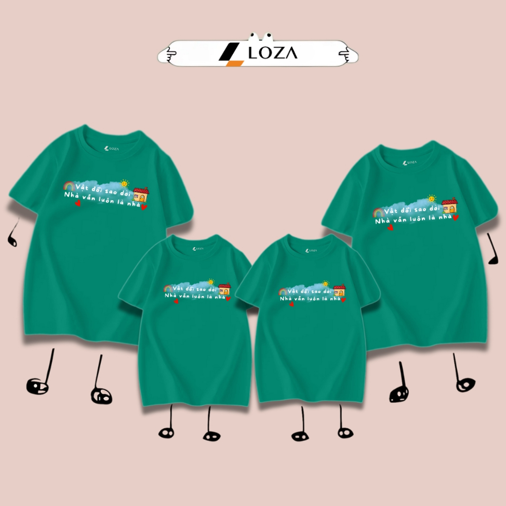 Áo phông gia đình LOZA KIDS  vật đổi sao dời nhà vẫn luôn là nhà 2025 - Áo đồng phục gia đình du lịch biển – Mã GĐ3144_thumbnail_3