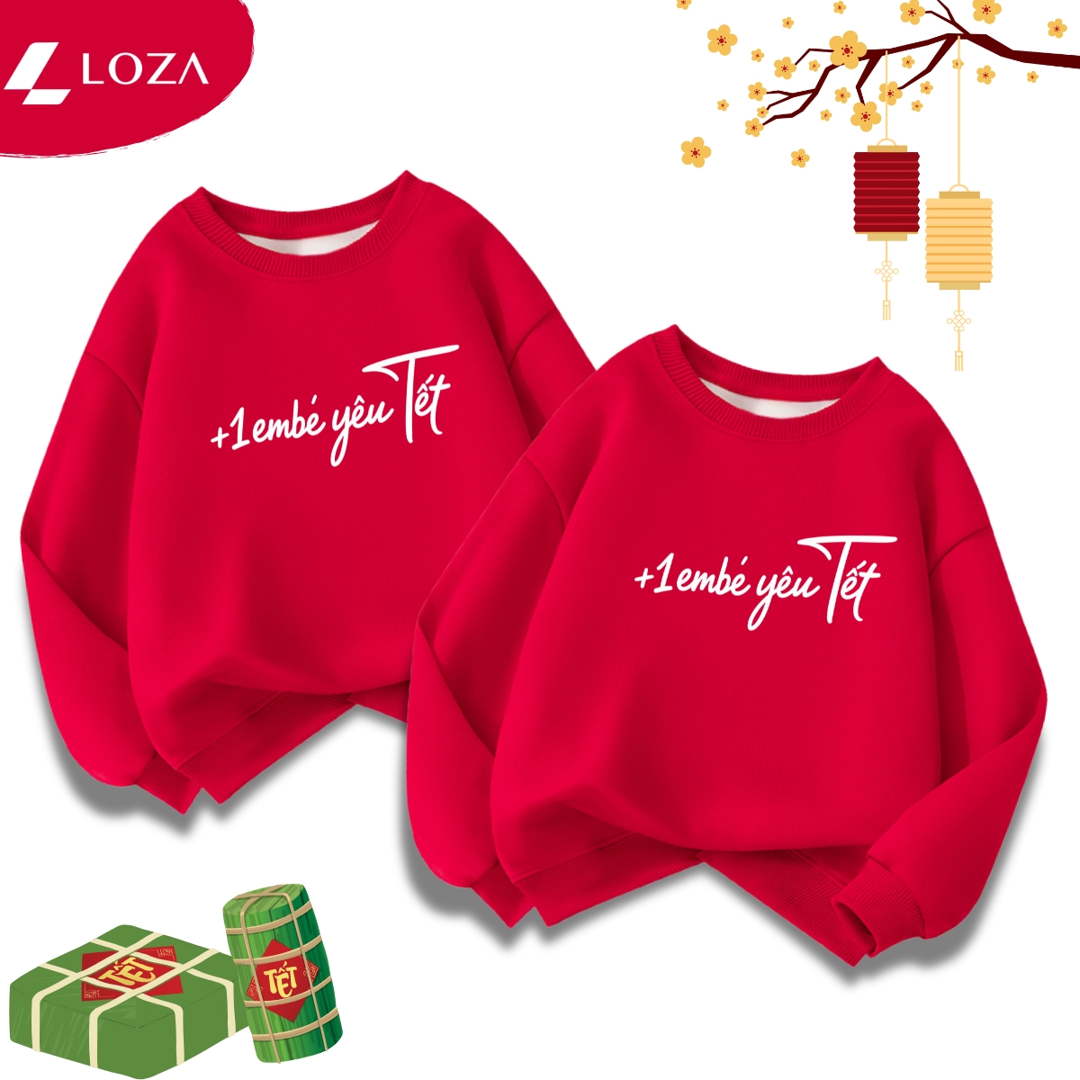 [BST Tết 2026] Áo nỉ sweater cho bé in chữ 