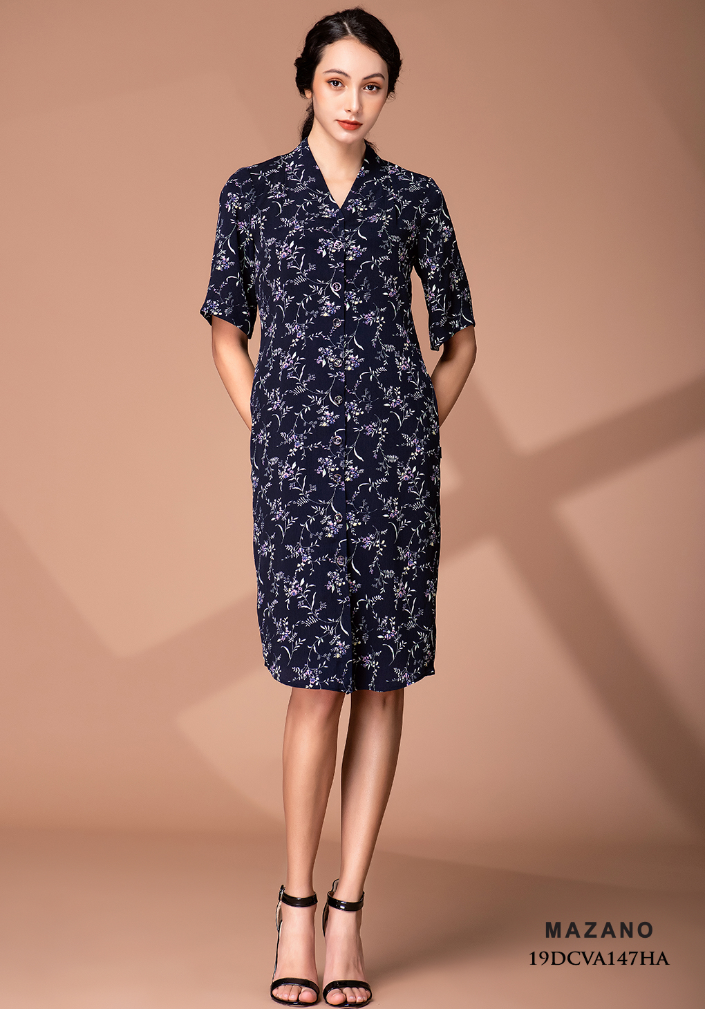 Đầm xanh than hoa xanh giả sơ mi_thumbnail_1