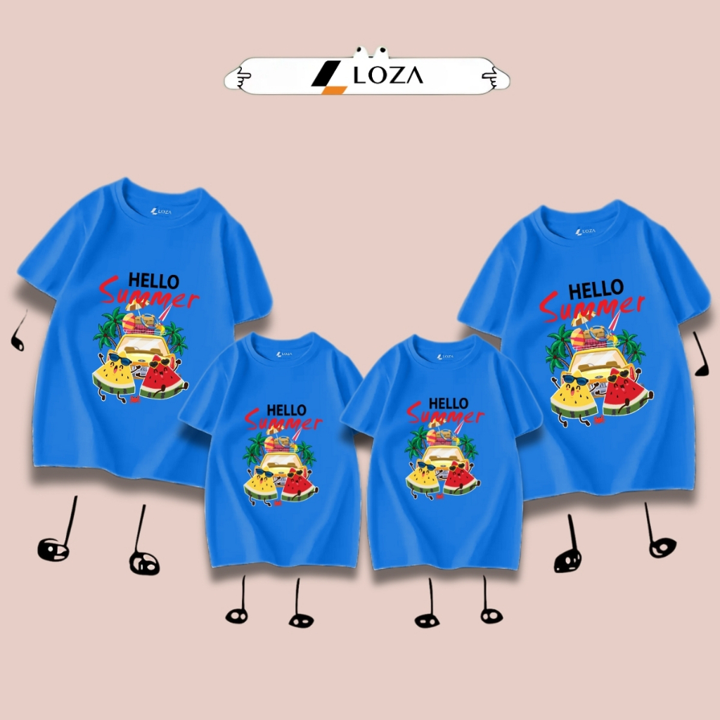 [Form rộng] Áo phông gia đình in hình 'Hello Summer' - LOZA GĐ3145_thumbnail_3