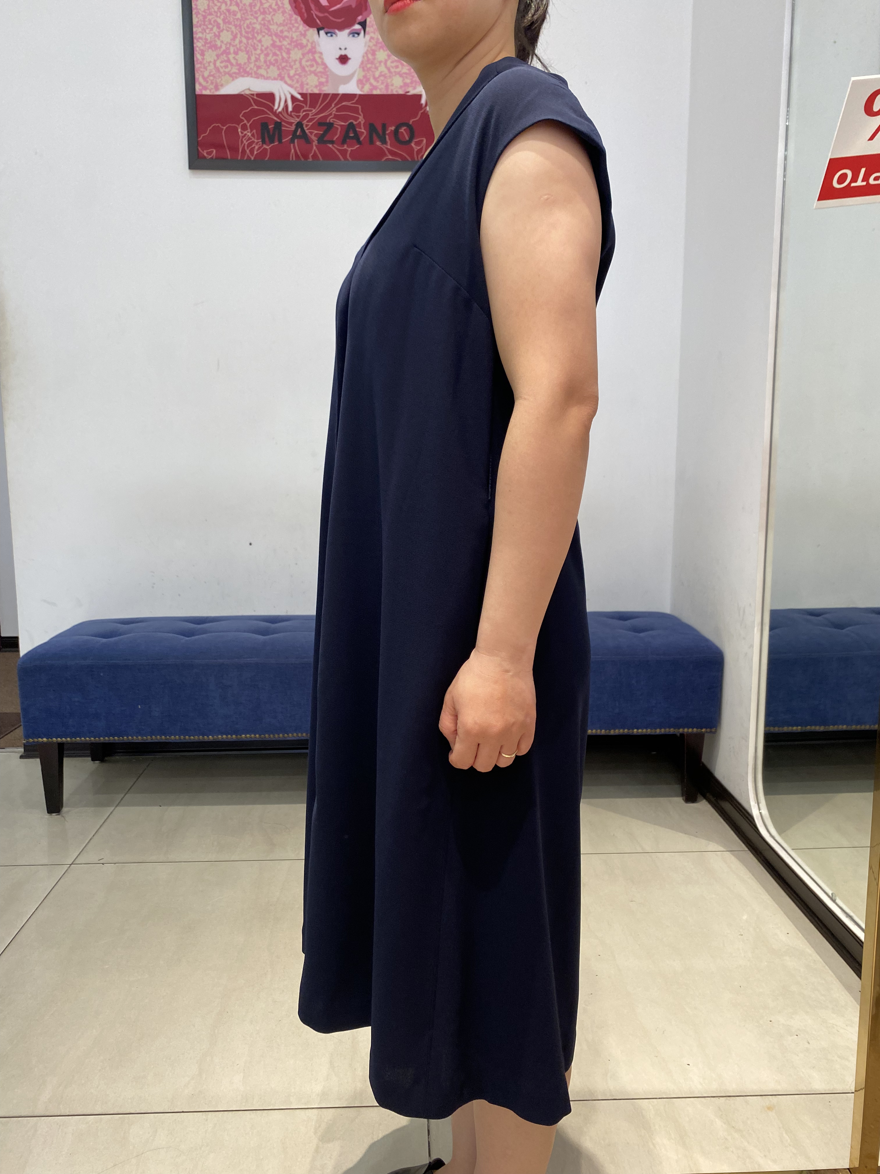 Váy xanh cổ vest xòe_thumbnail_2