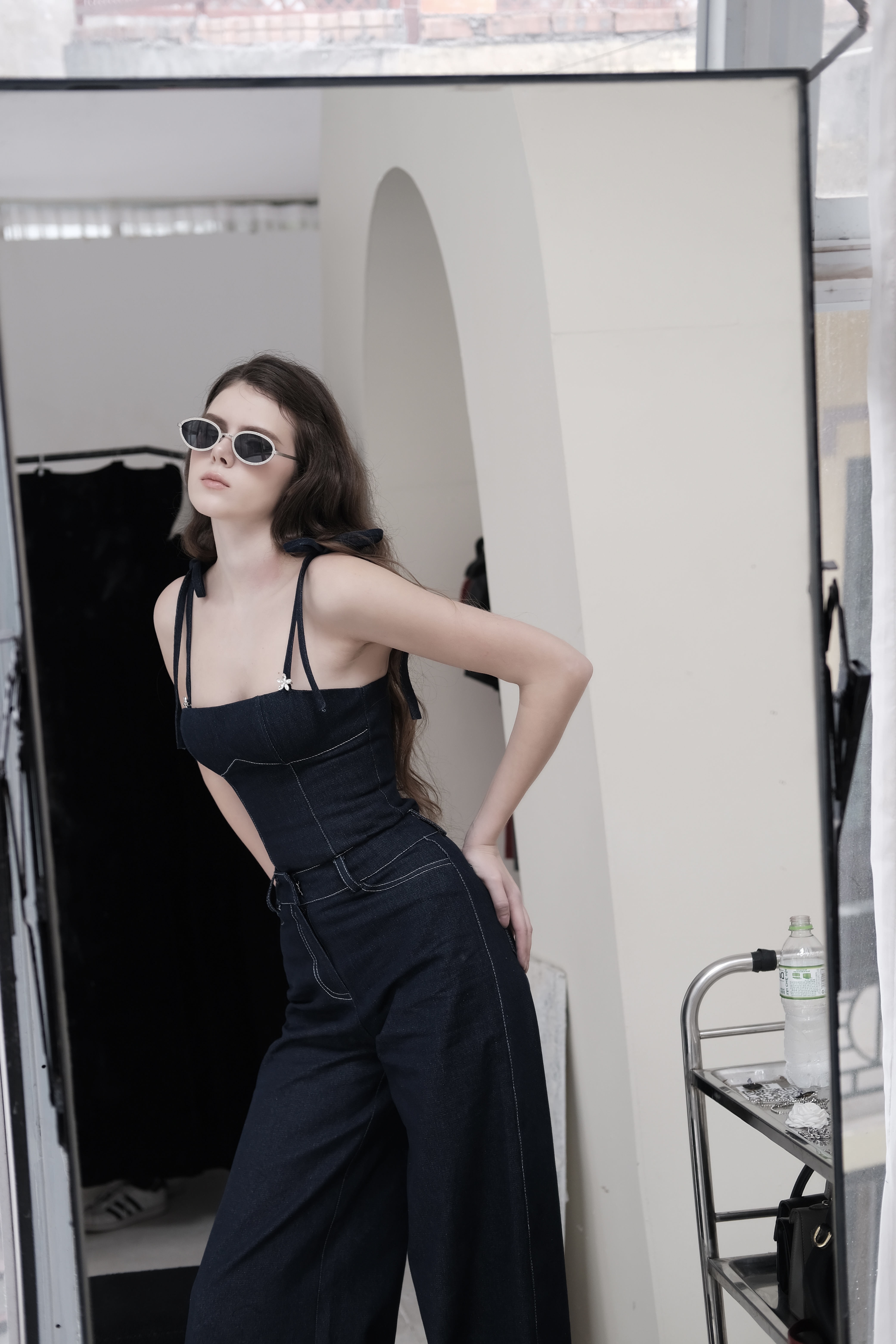 Quần bò gập gấu