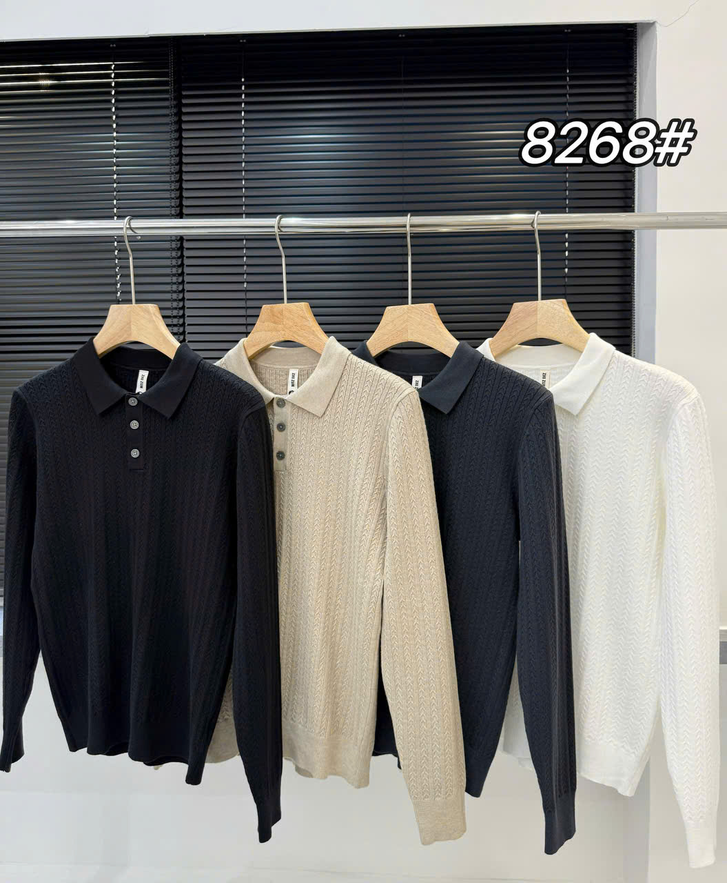 Áo Len Polo Nam Dệt Gân Cao Cấp
